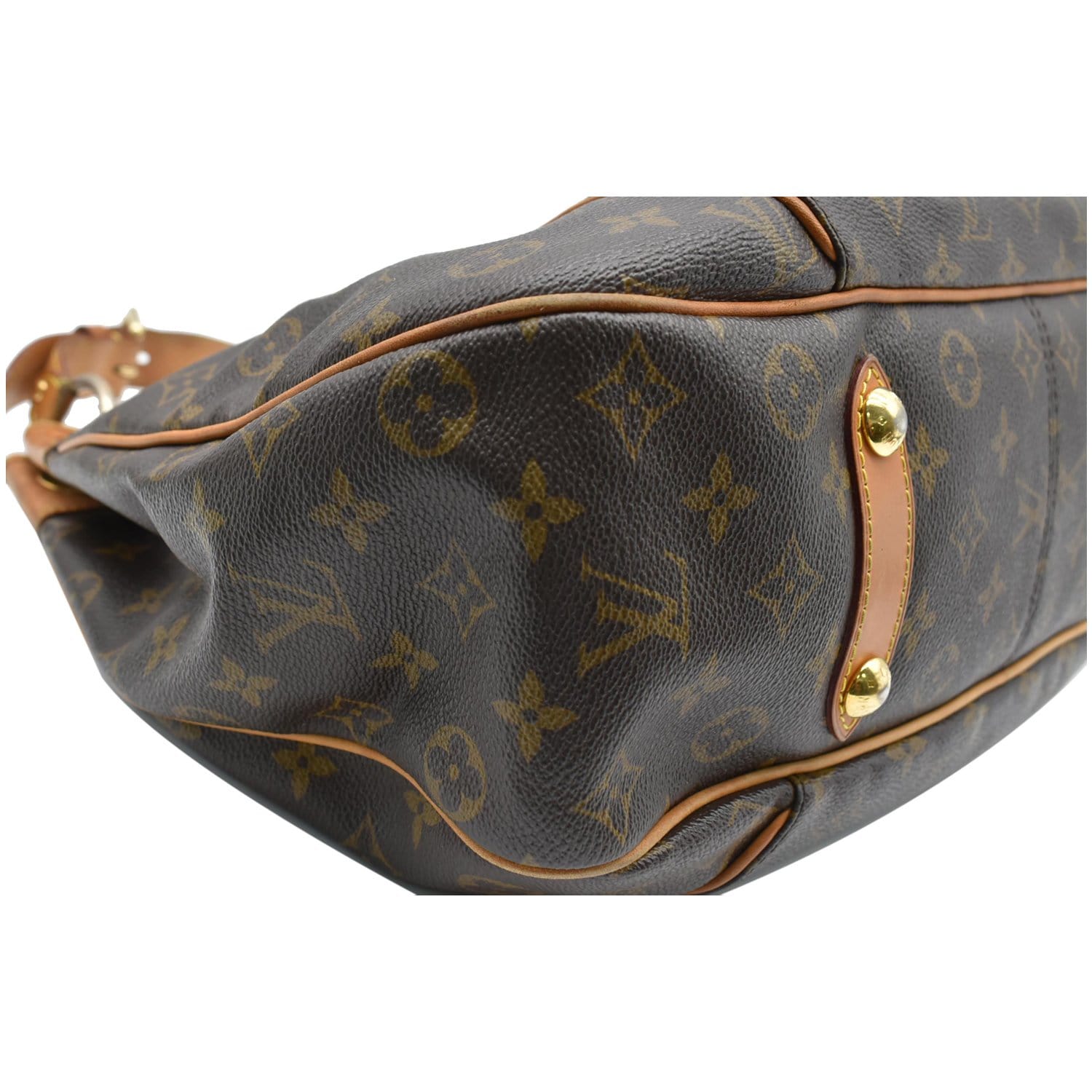 Super bag Galleria PM Louis Vuitton Brown Leather Cloth ref.121587