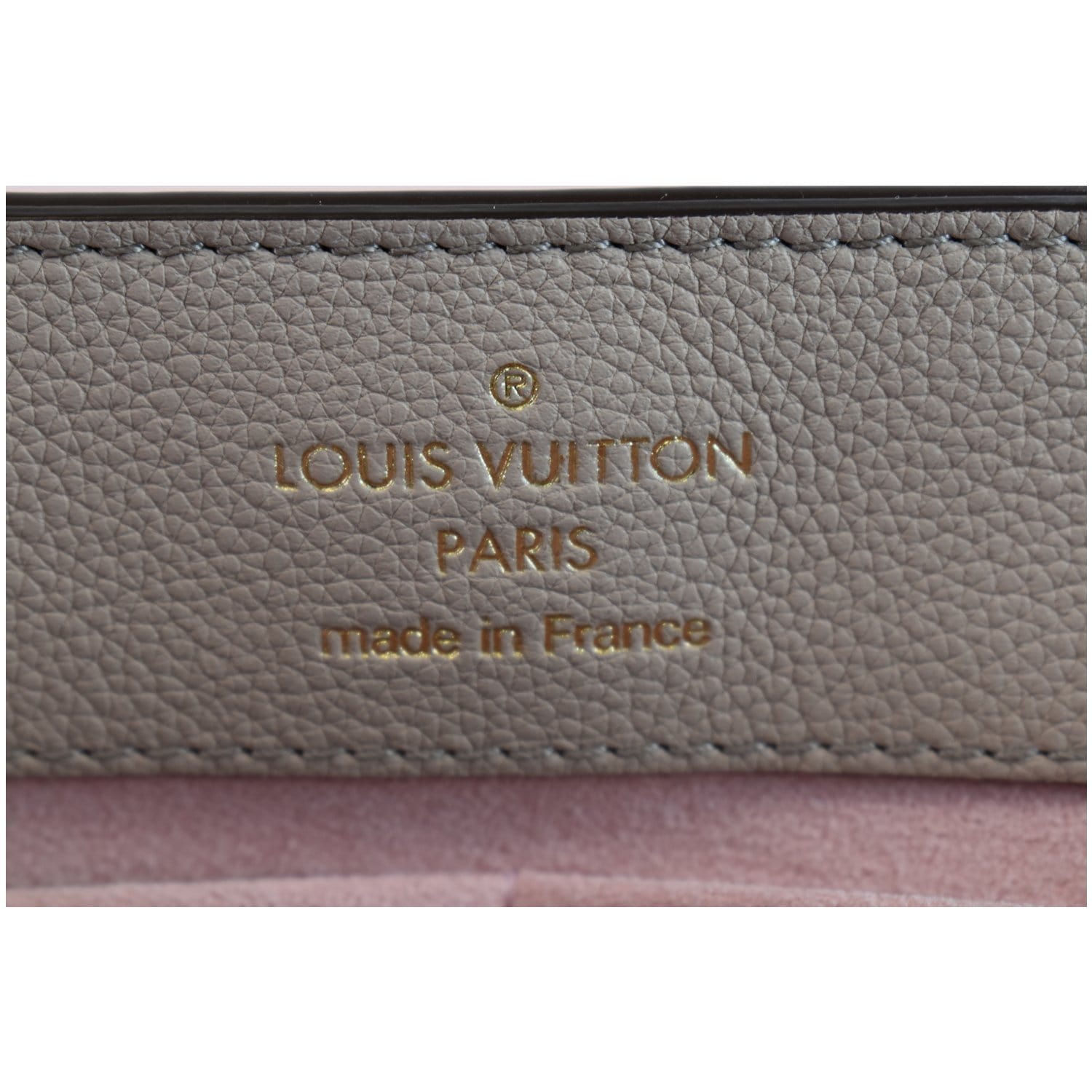 LOUIS VUITTON Lockme Ever MM Handbag Greige Gray Soft Grained Calfskin  M56094