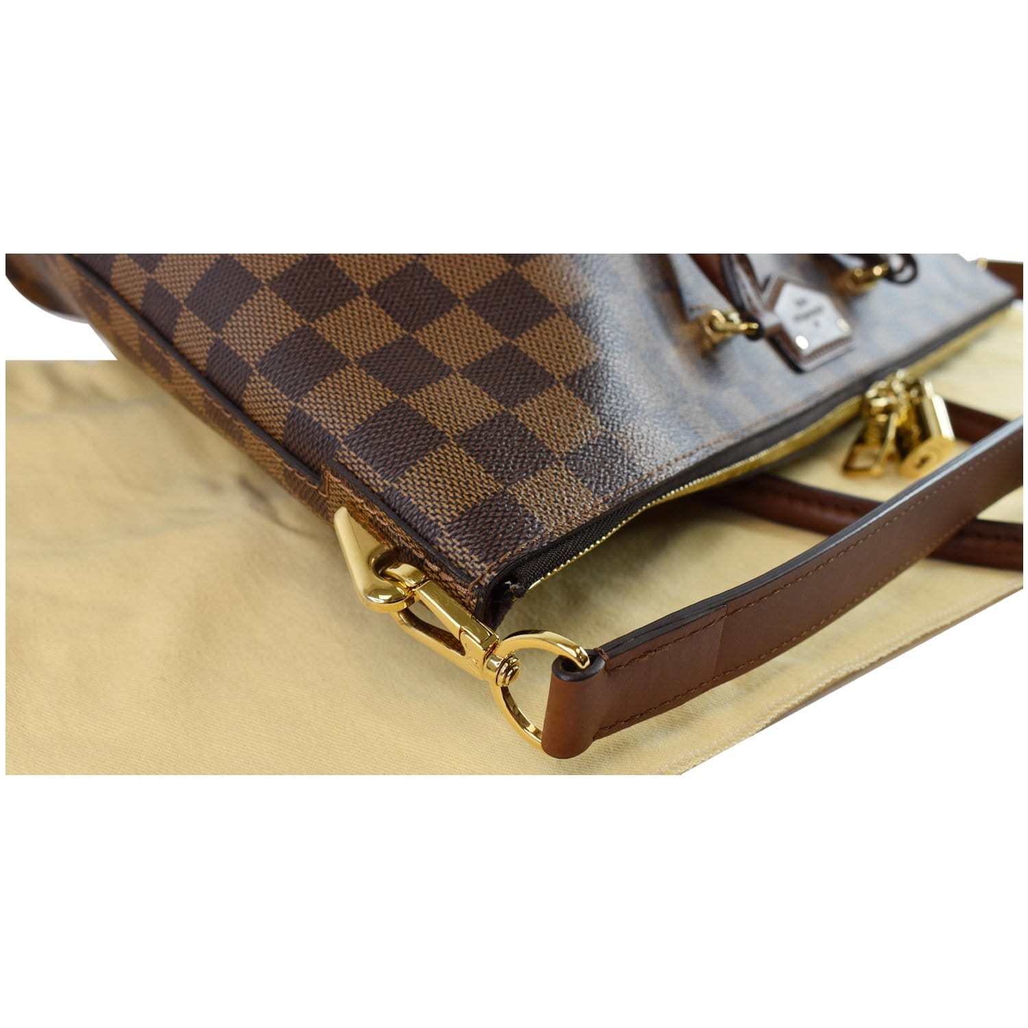 Louis Vuitton Brown Damier Ebene Patent And Leather Bow Slingback