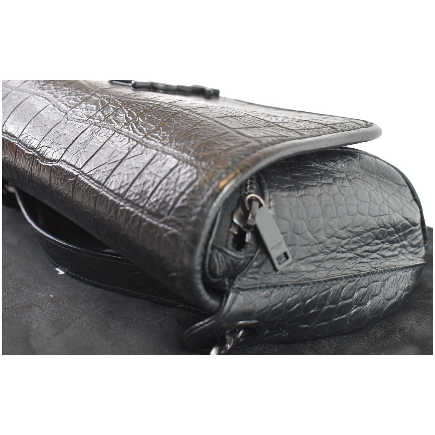 Croc-Embossed Leather Sling Bag