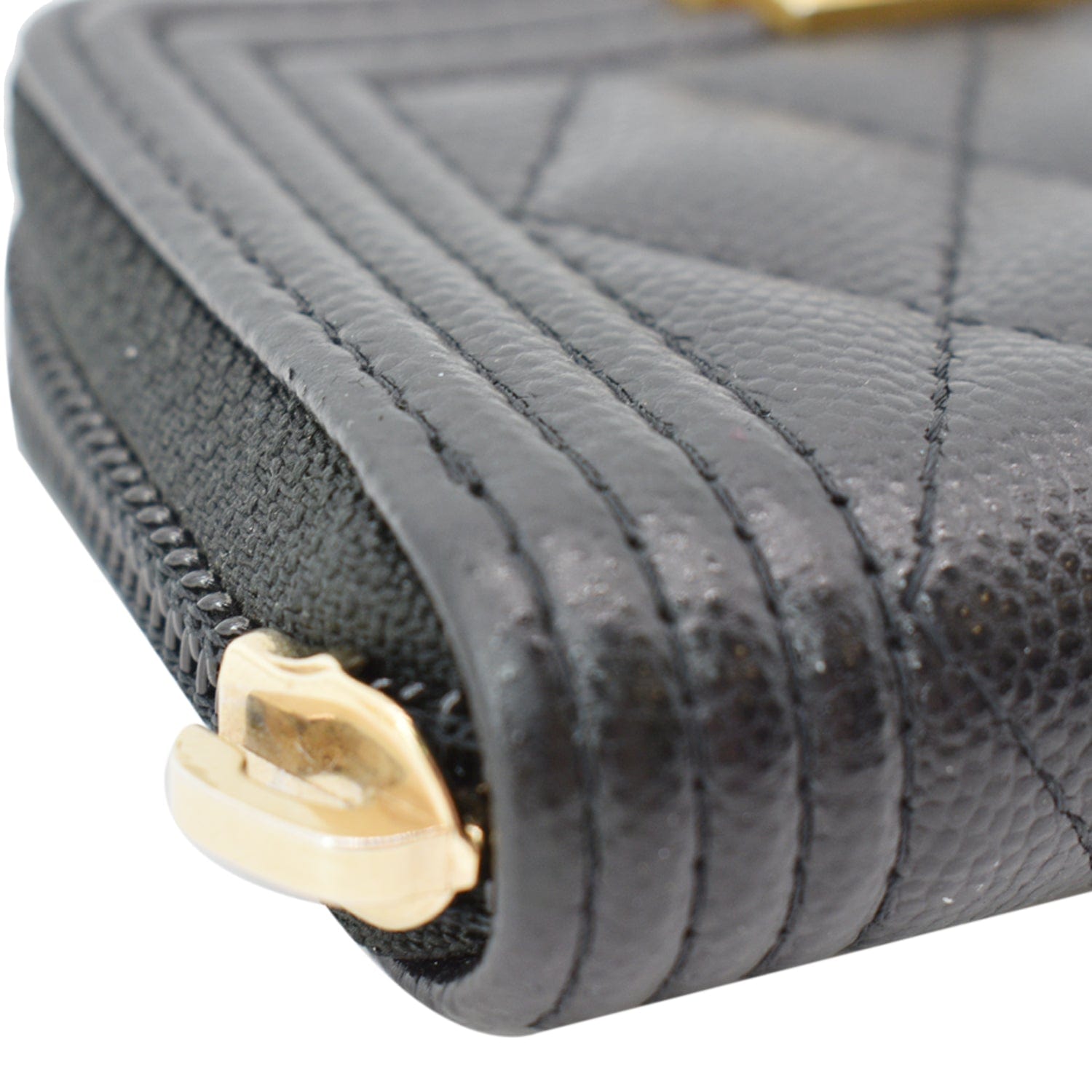 Chanel Black CC Caviar Leather Coin Pouch ref.365412 - Joli Closet