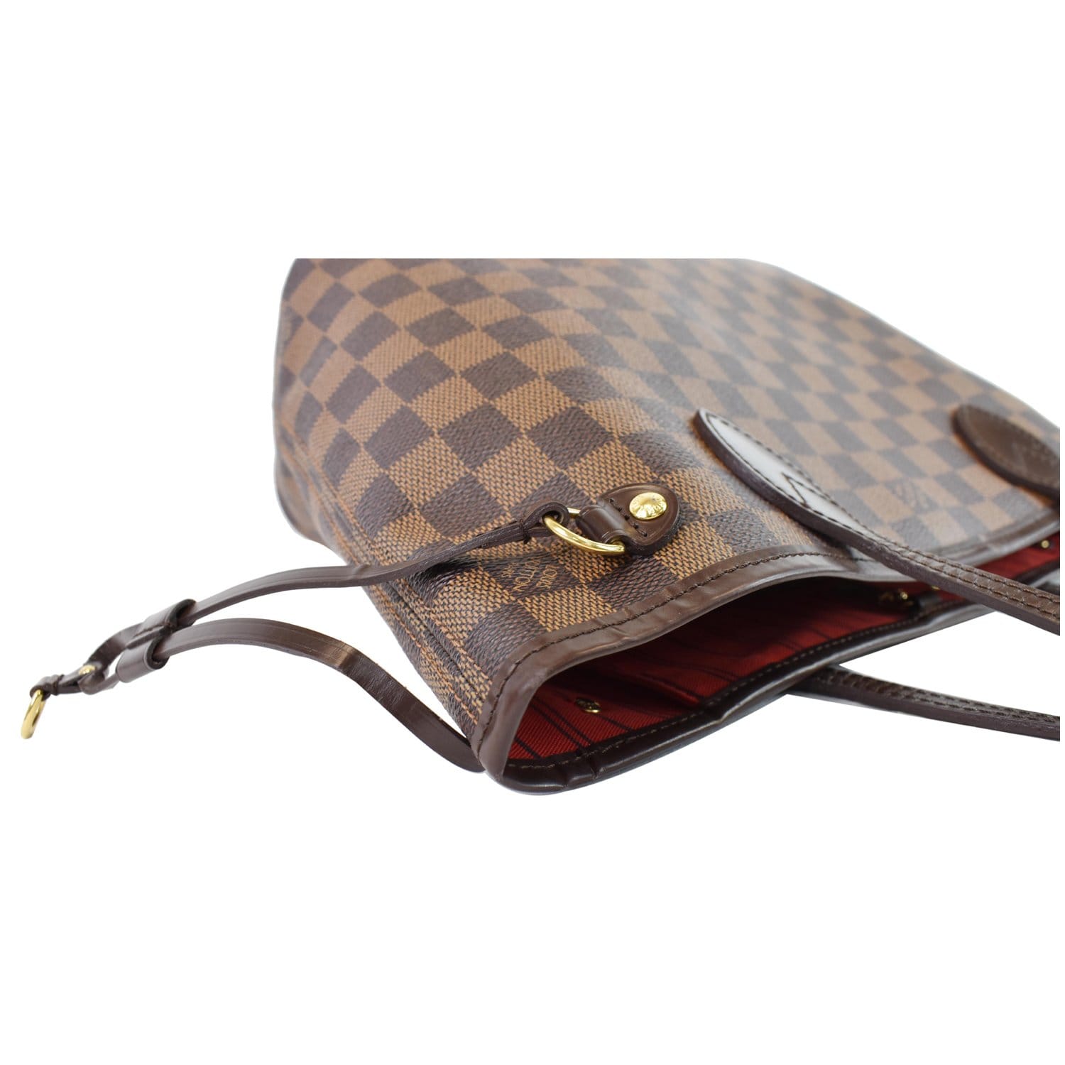 Louis Vuitton Neverfull Damier Ebene Pm 21l69 Brown Coated Canvas