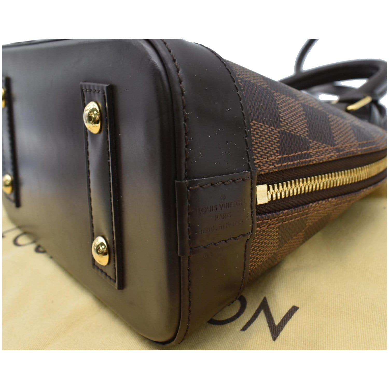 Louis Vuitton Alma Damier Ebene Shoulder Bag BB Brown. 100