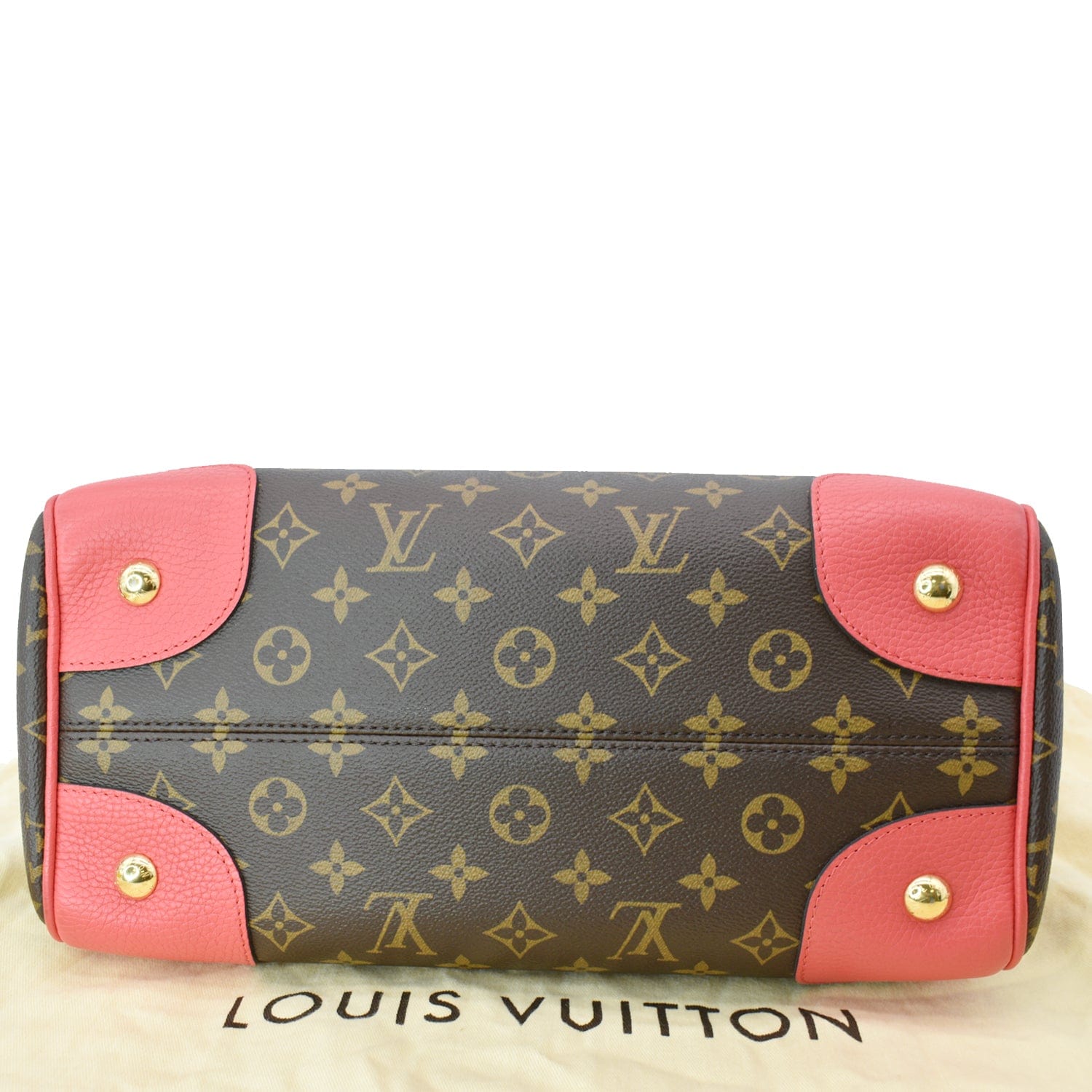 Louis Vuitton Red Leather and Monogram Canvas Retiro NM Bag Louis