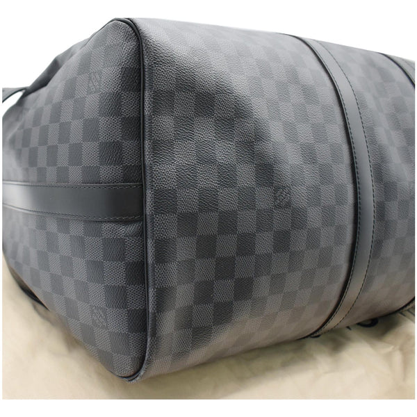 LOUIS VUITTON Keepall Bandouliere 55 Damier Graphite Travel Bag Black