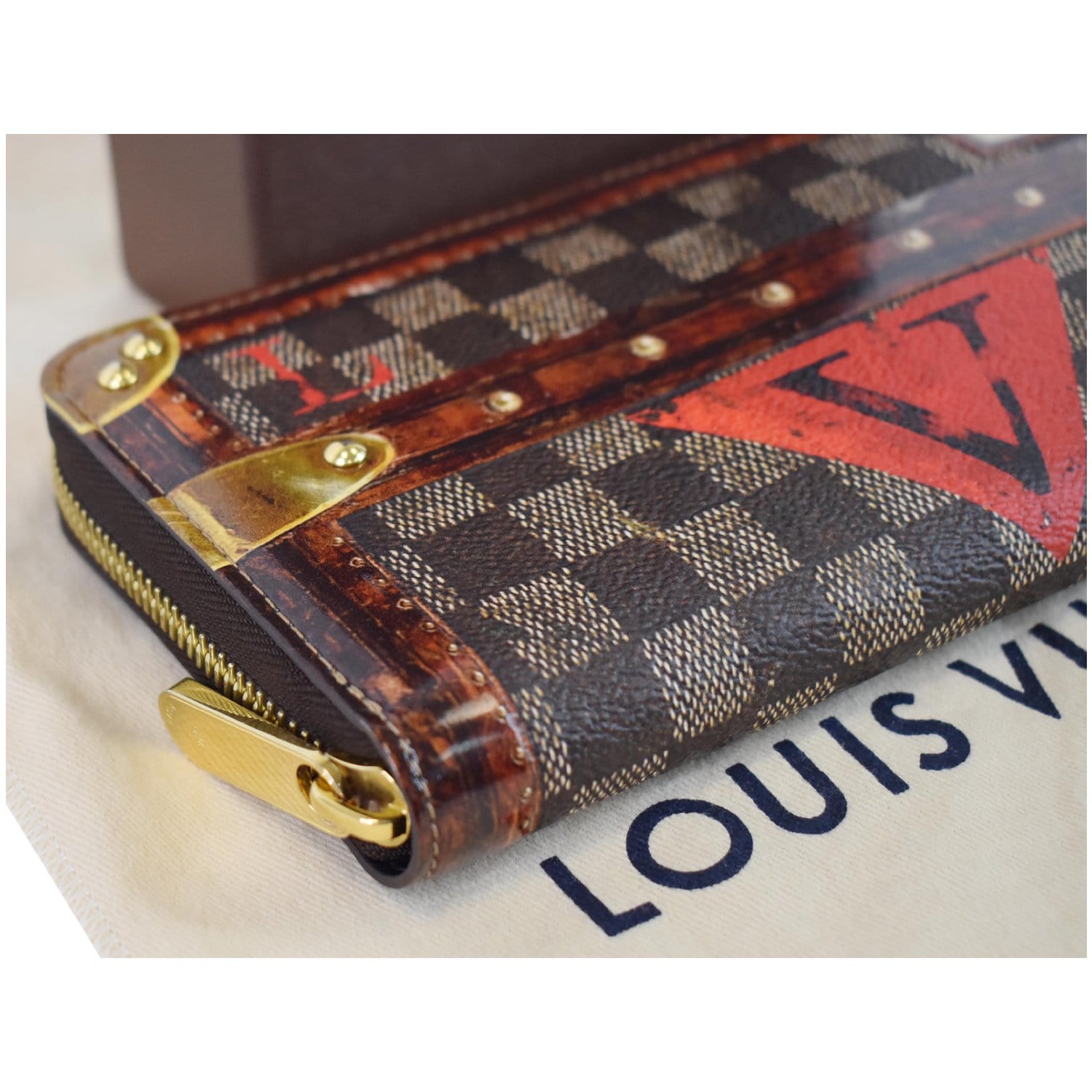 Louis Vuitton Transformed Damier Ebene Time Trunk Zippy Wallet
