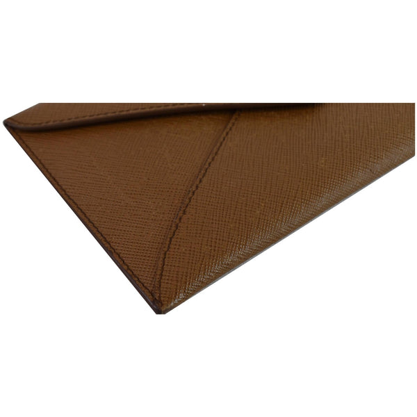 PRADA Envelope Saffiano Leather Wallet Brown