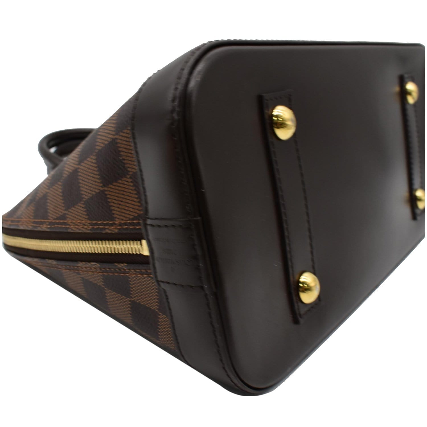 Louis Vuitton Eva Damier Ebene Brown Bag with Brass Hardware