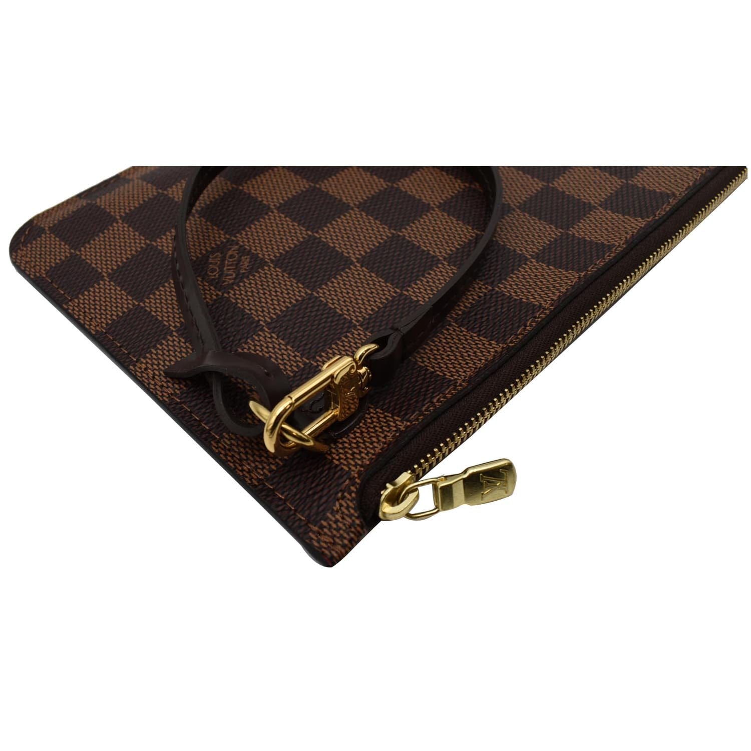 Mcraft® dark brown Leather Wristlet strap, compatible with damier ebene  pochette wallet agenda, Can use as key chain.