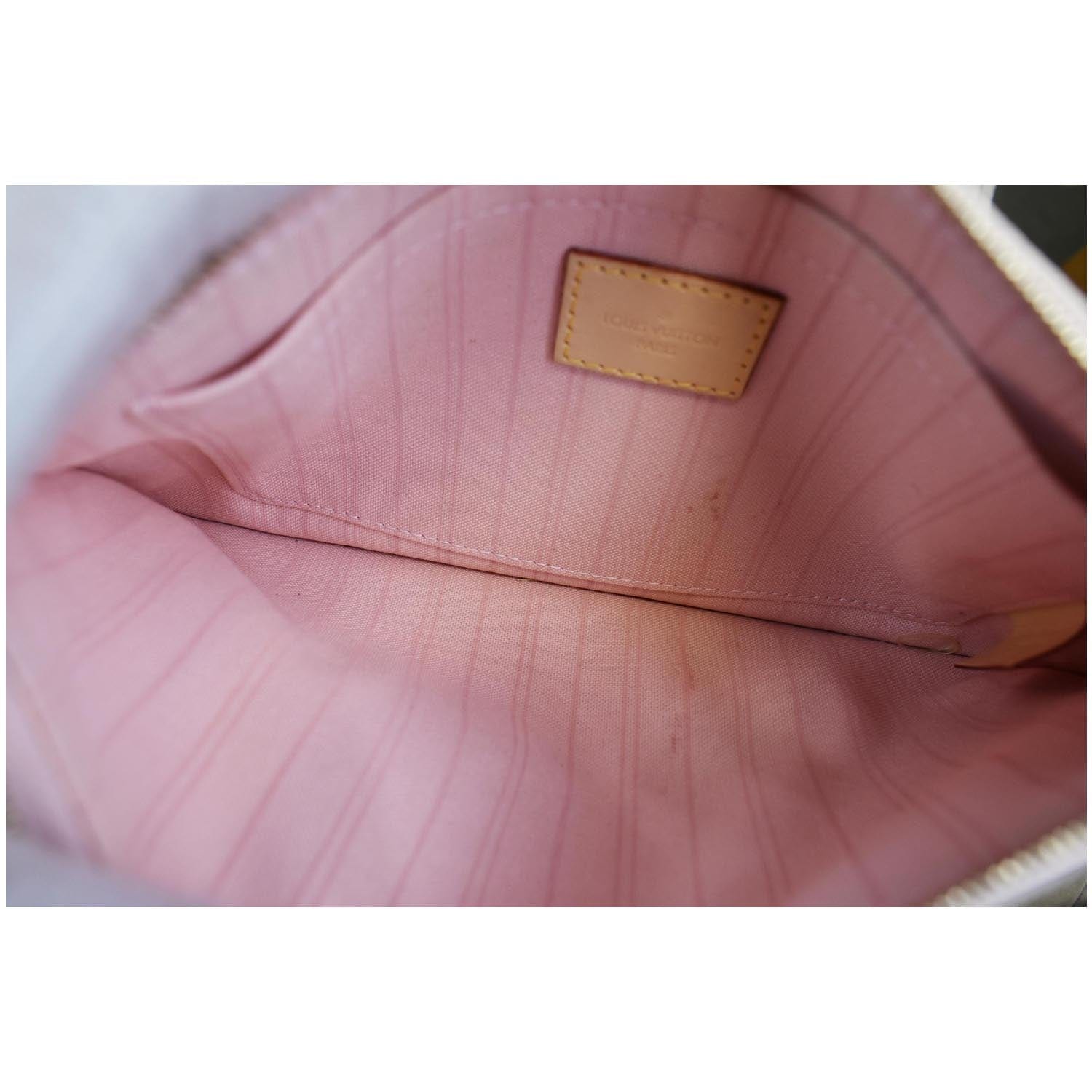 🔥NEW LOUIS VUITTON Large Damier Azur Pink Pouch Pochette Wristlet ❤️RARE  GIFT