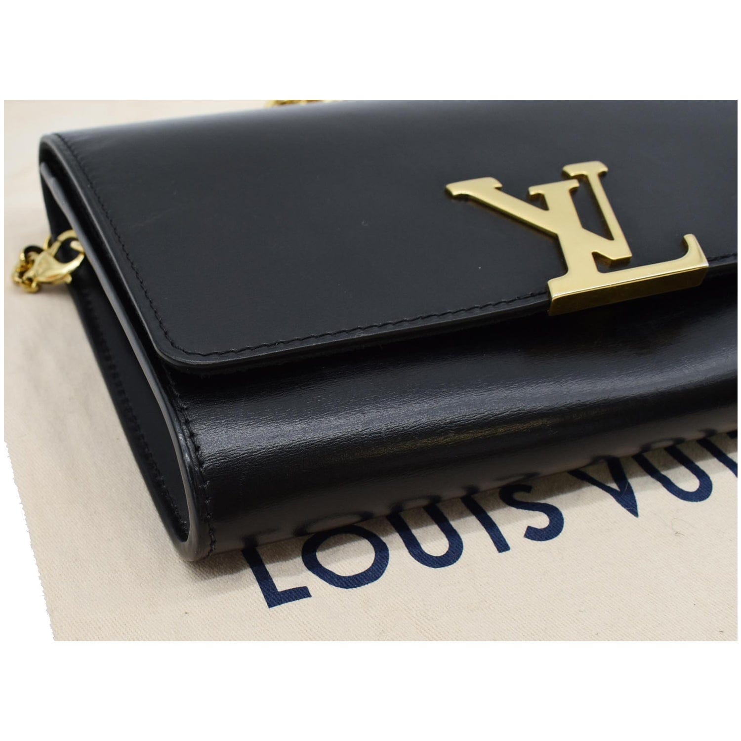 Louis Vuitton Red Calfskin Leather Chain Louise GM Bag