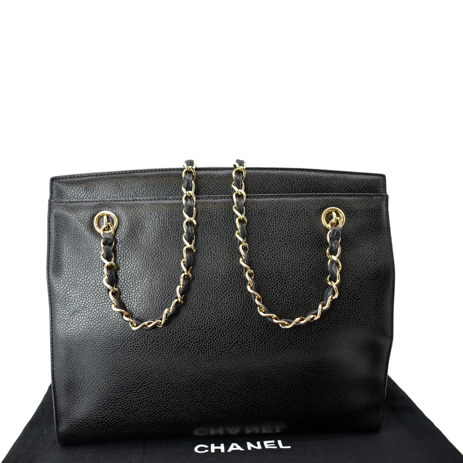 Chanel Black Leather Caviar Logo Top Handle Vintage Bag — Labels Resale  Boutique