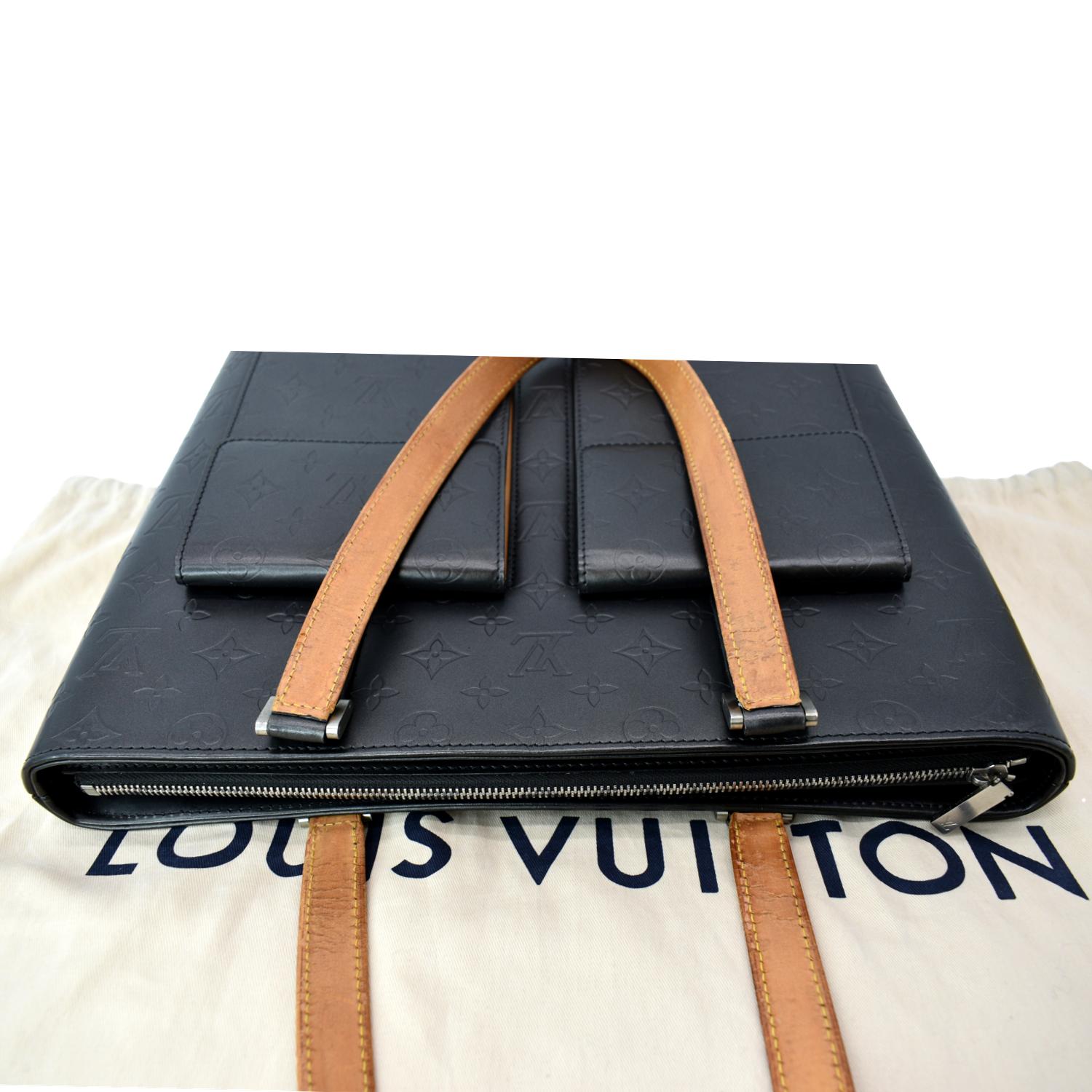 LOUIS VUITTON Tote Bag M95241 Hippo Vale wool/leather Black Black
