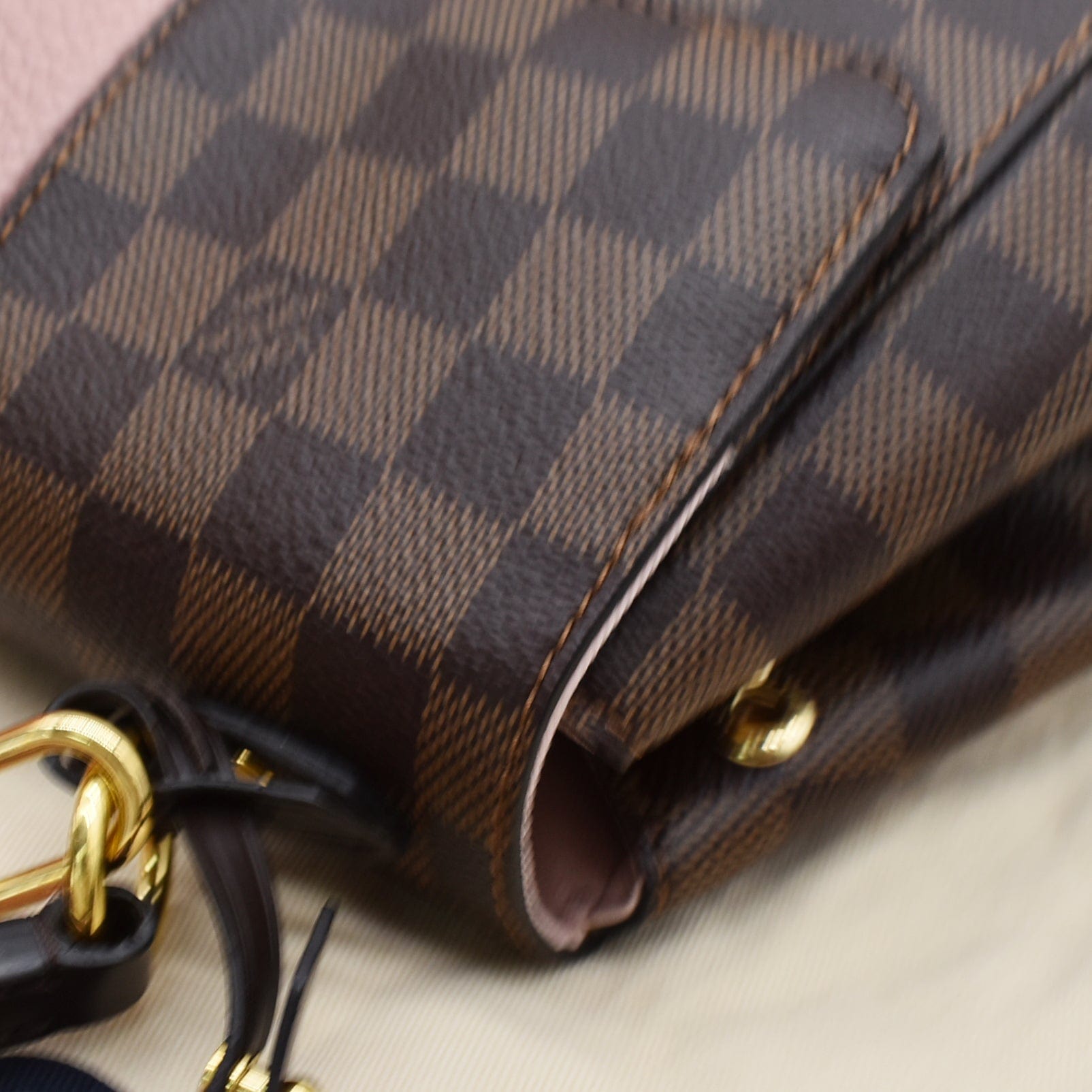 Louis Vuitton Bond Street Handbag Damier with Leather BB Brown 2120052