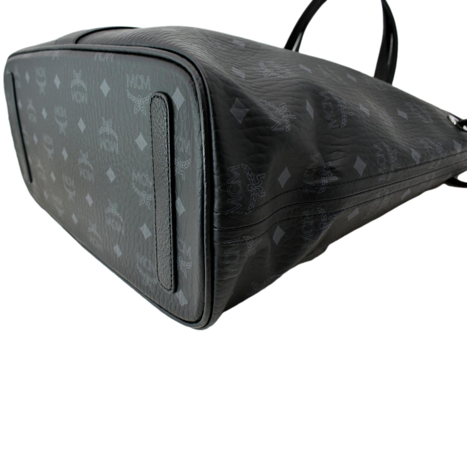 Authentic MCM Black Leather Alma style tote handbag