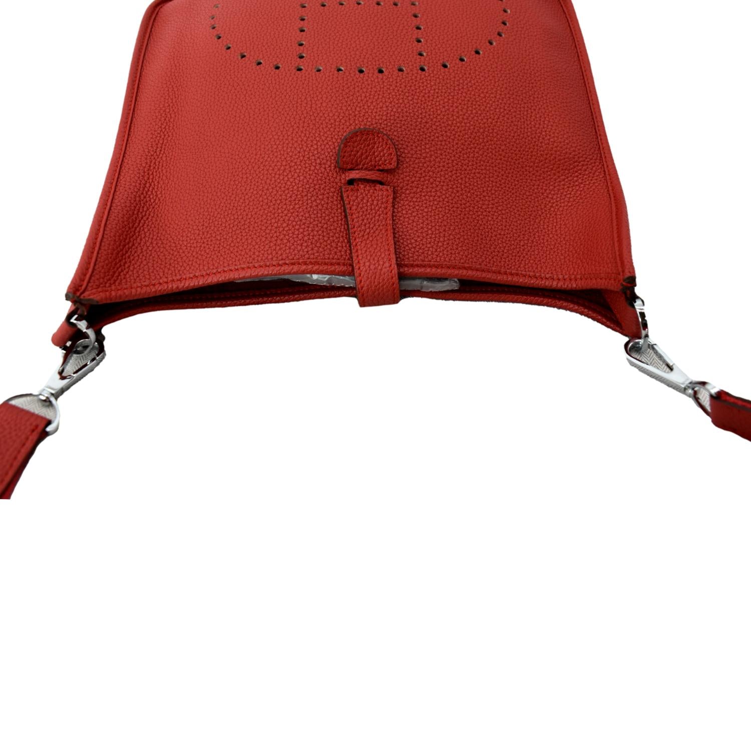 New HERMES Mini Evelyne Red Tomato Crossbody Bag - Clemence Leather at  1stDibs