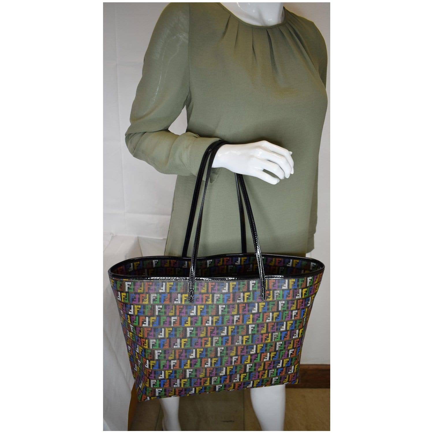 Used] FENDI Zucca Pattern Zucchino Handbag Coated Canvas / Leather