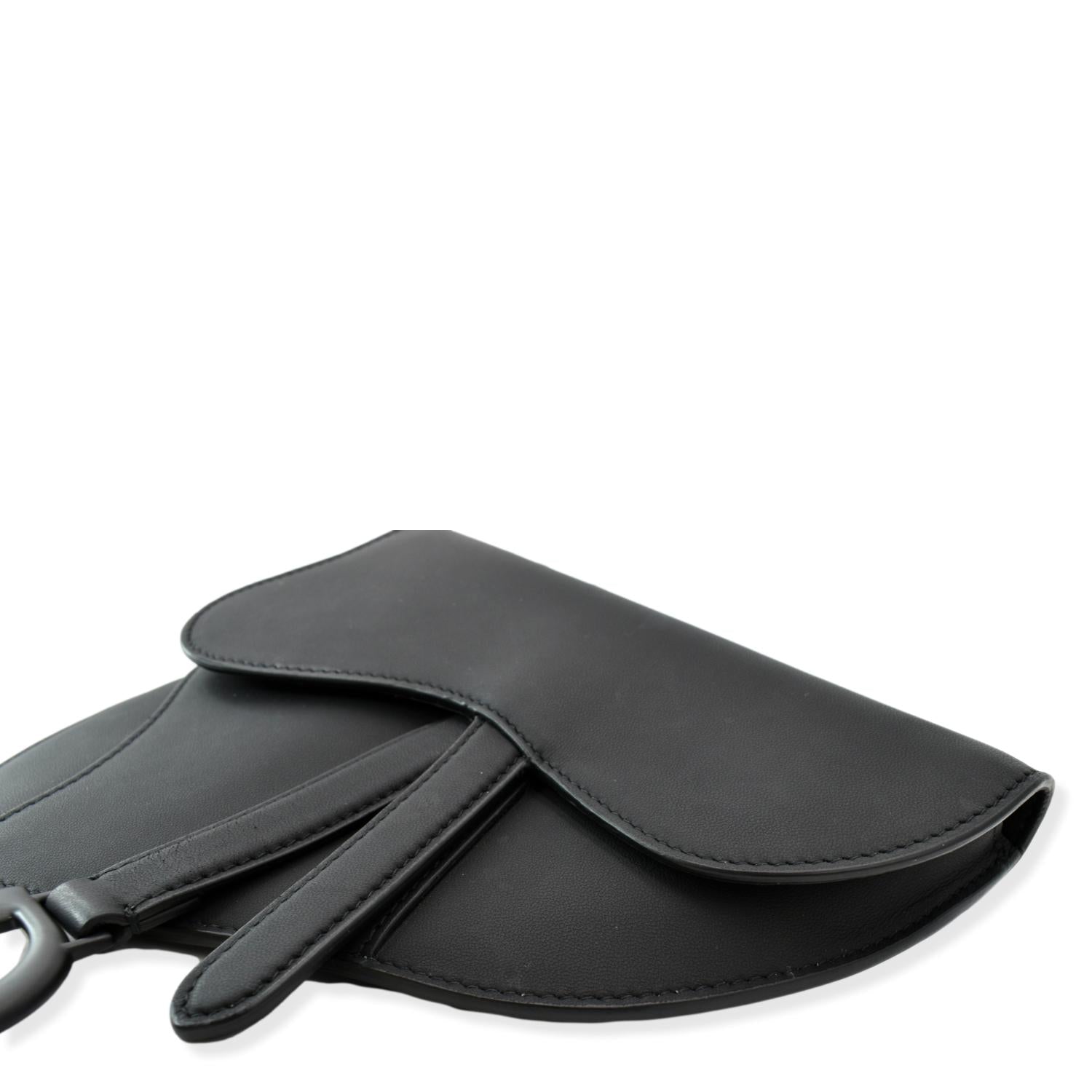 CHRISTIAN DIOR black leather Saddle handbag with strap – Loop Generation