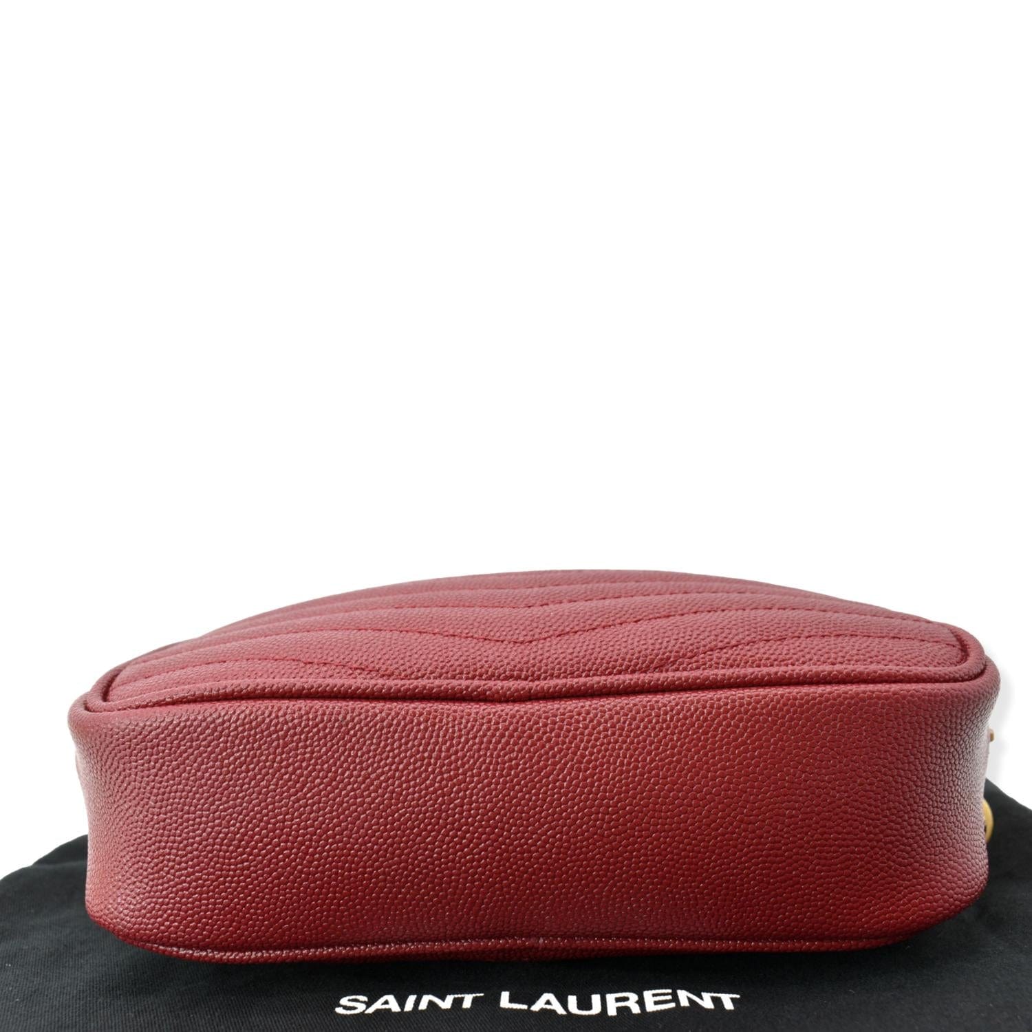 Lou Camera Mini Leather Shoulder Bag in Red - Saint Laurent