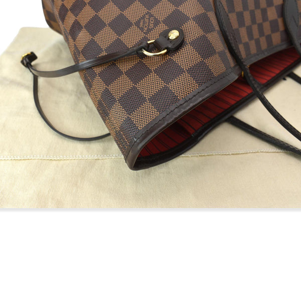 LOUIS VUITTON Neverfull MM Damier Ebene Shoulder Tote Bag Brown