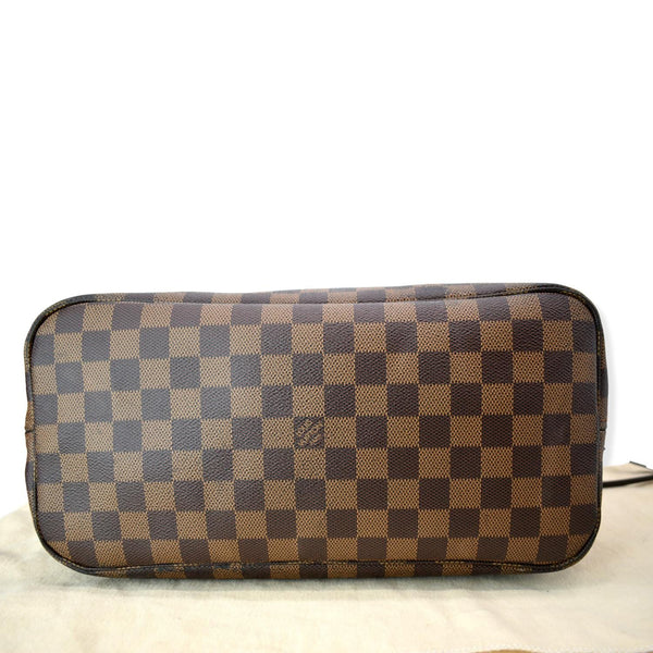 LOUIS VUITTON Neverfull MM Damier Ebene Shoulder Tote Bag Brown