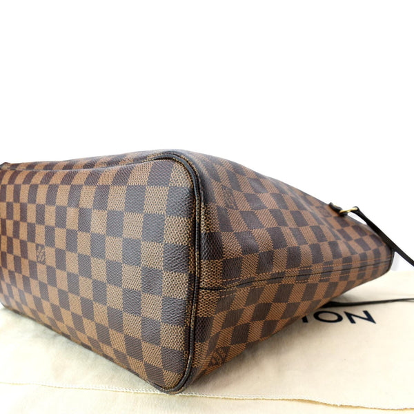 LOUIS VUITTON Neverfull MM Damier Ebene Shoulder Tote Bag Brown