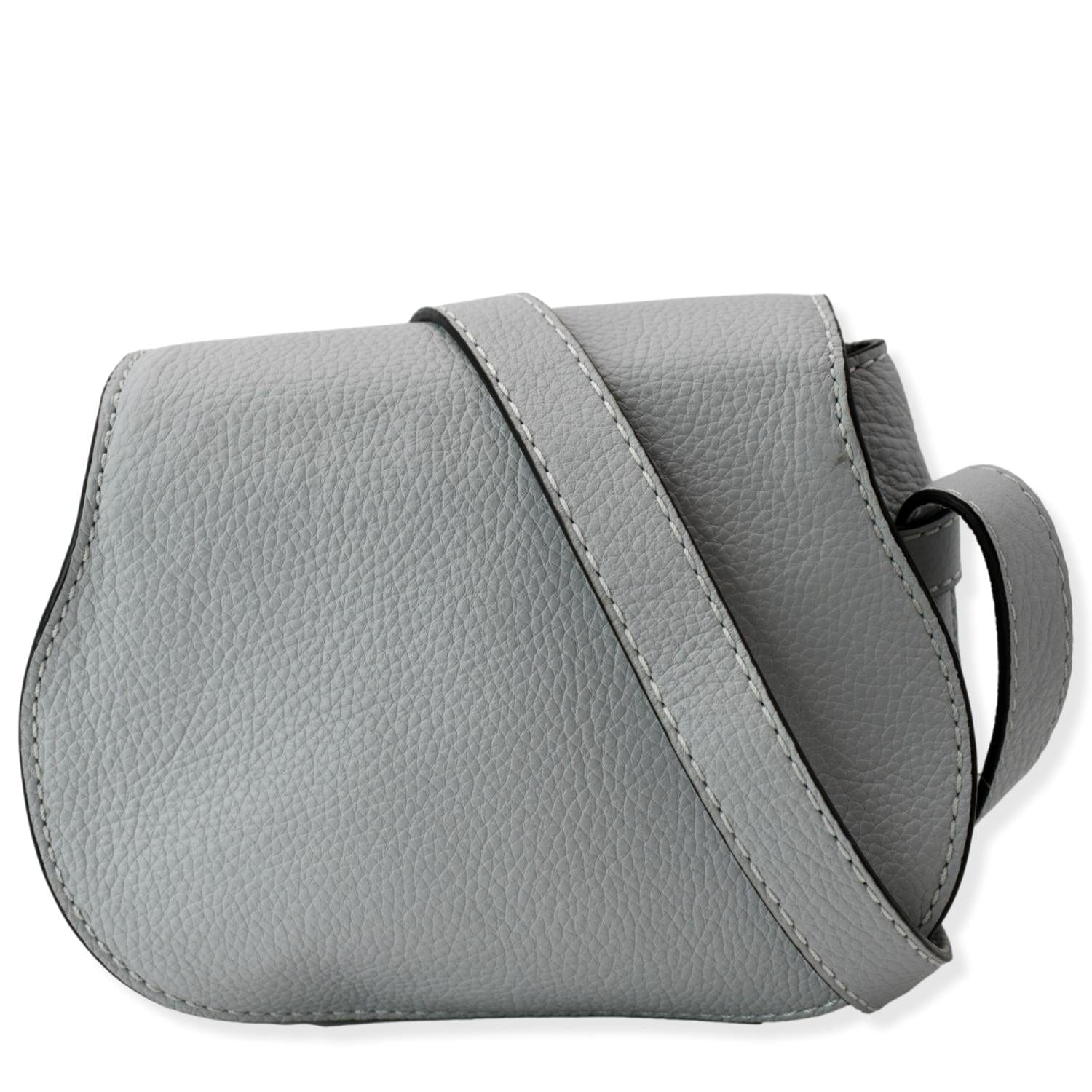 Marcie half flap leather crossbody bag Chloé Grey in Leather - 35990020