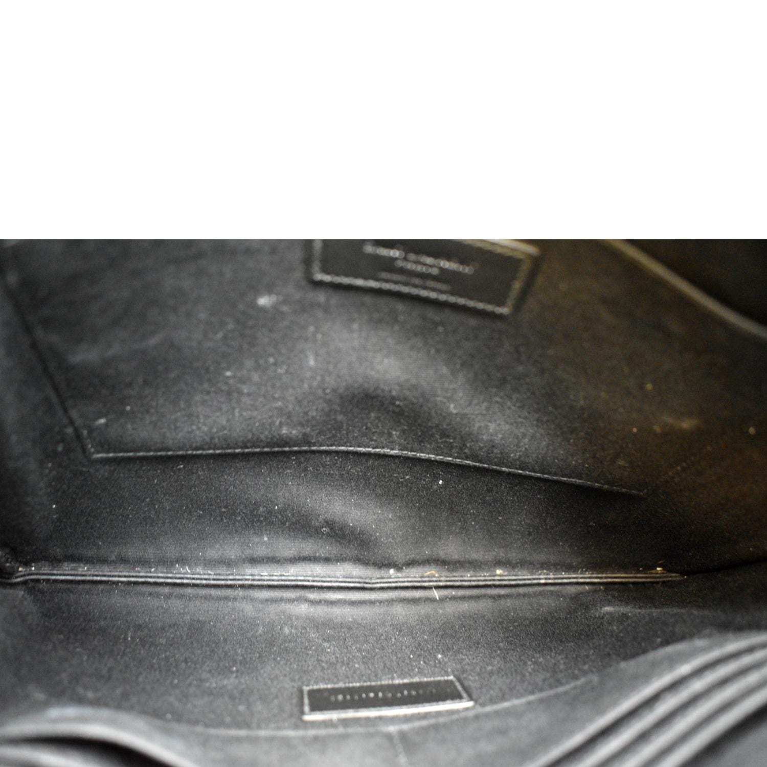 Yves Saint Laurent Grain Leather Pouch Black