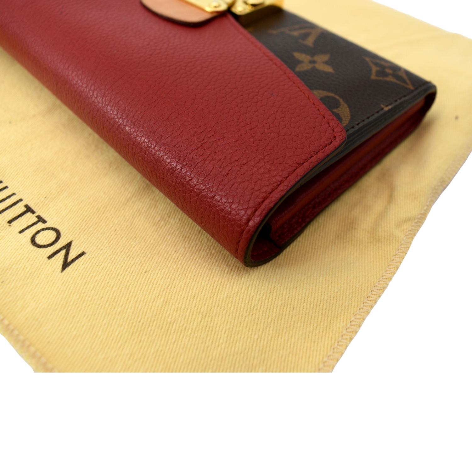 Louis Vuitton Brown Monogram Pallas Wallet Black Leather Cloth