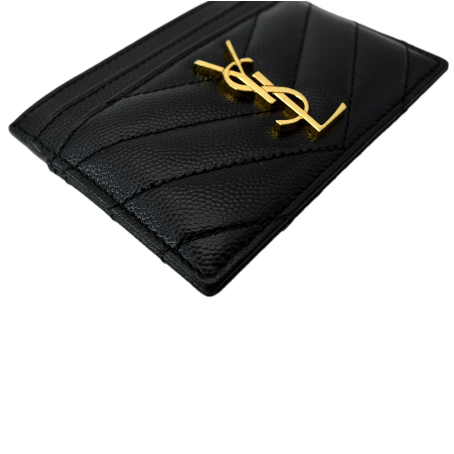 Yves Saint Laurent, Accessories, Nwt Saint Laurent Ysl Monogram Matelass  Leather Card Case Black Nero