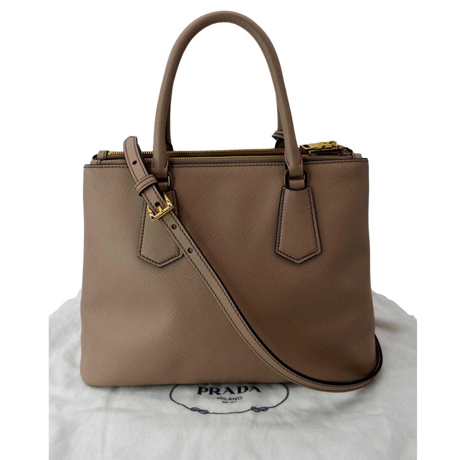 Prada Saffiano Leather Double Medium Handle Tote Bag for Sale in Los  Angeles, CA - OfferUp