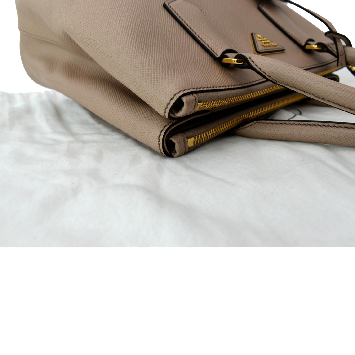 Double leather handbag Prada Beige in Leather - 35925670