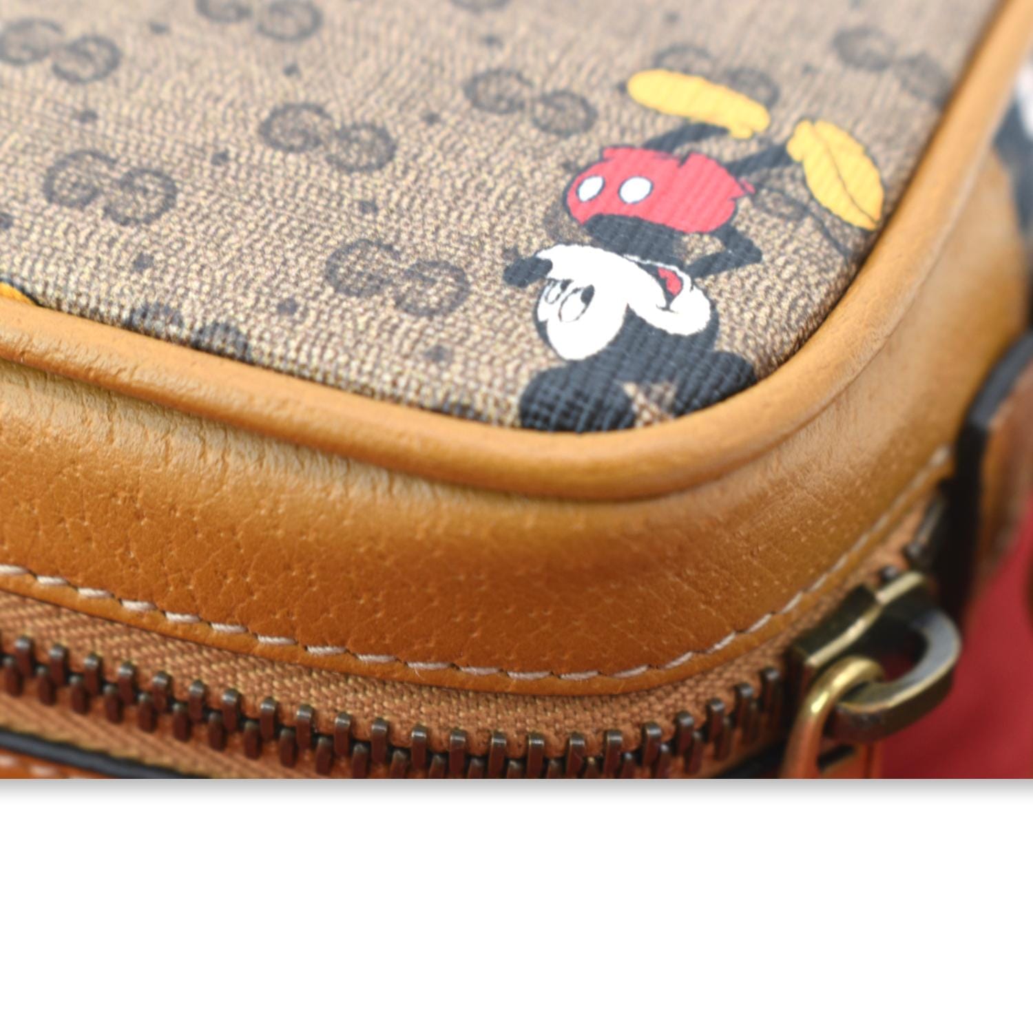 Gucci Disney Collaboration Mickey Small Women's Shoulder Bag 602536 GG  Supreme Pattern/Beige