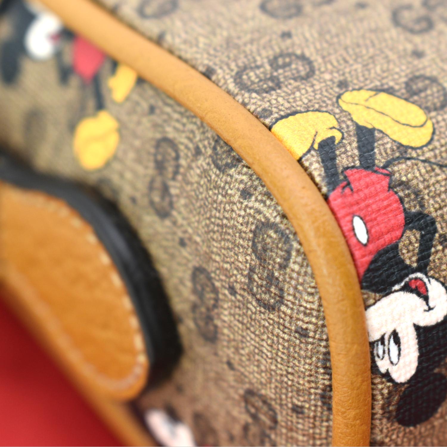 Gucci Disney Mickey Mouse GG Supreme Canvas Crossbody Bag Beige 603937