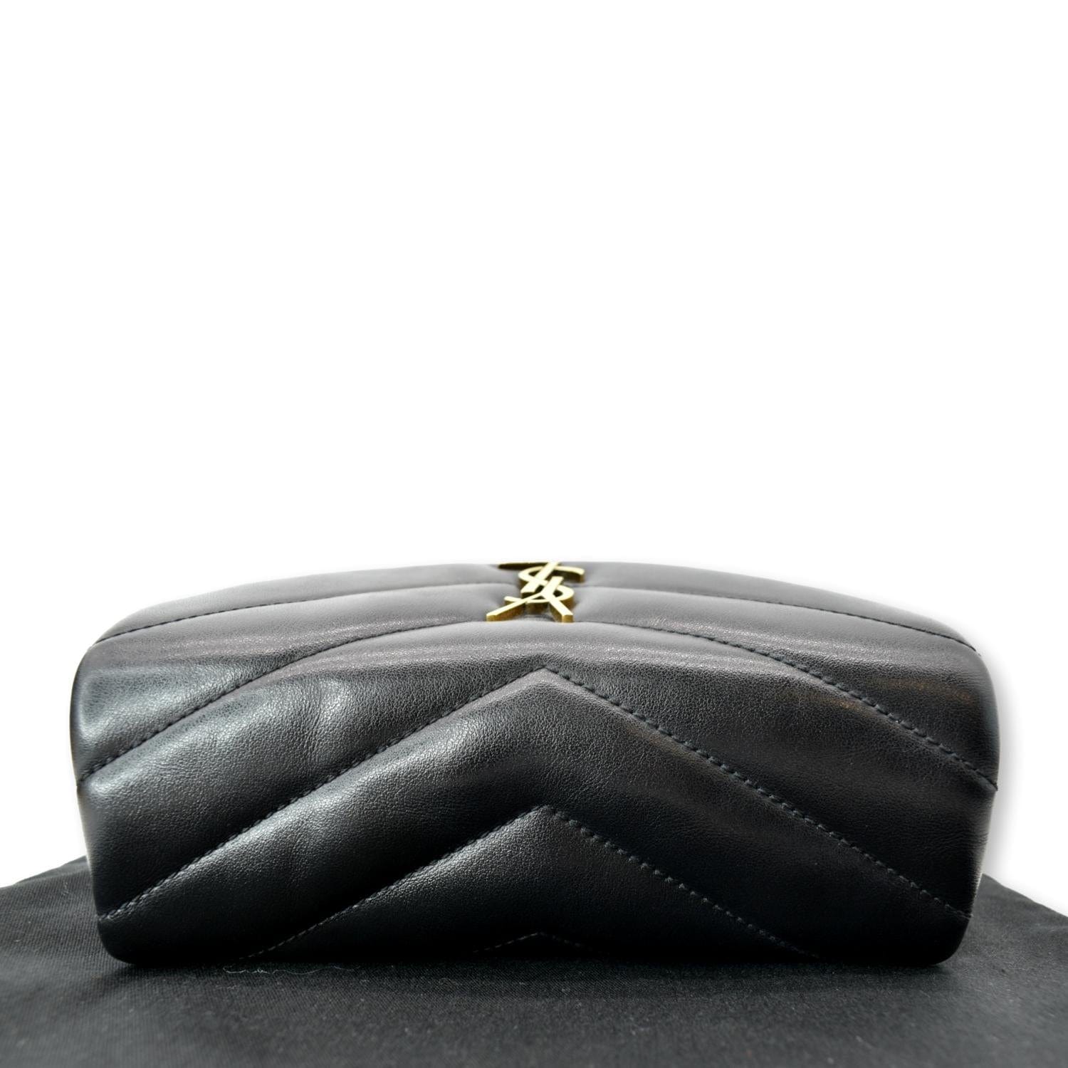 Saint Laurent Small YSL Monogram Leather Satchel Bag