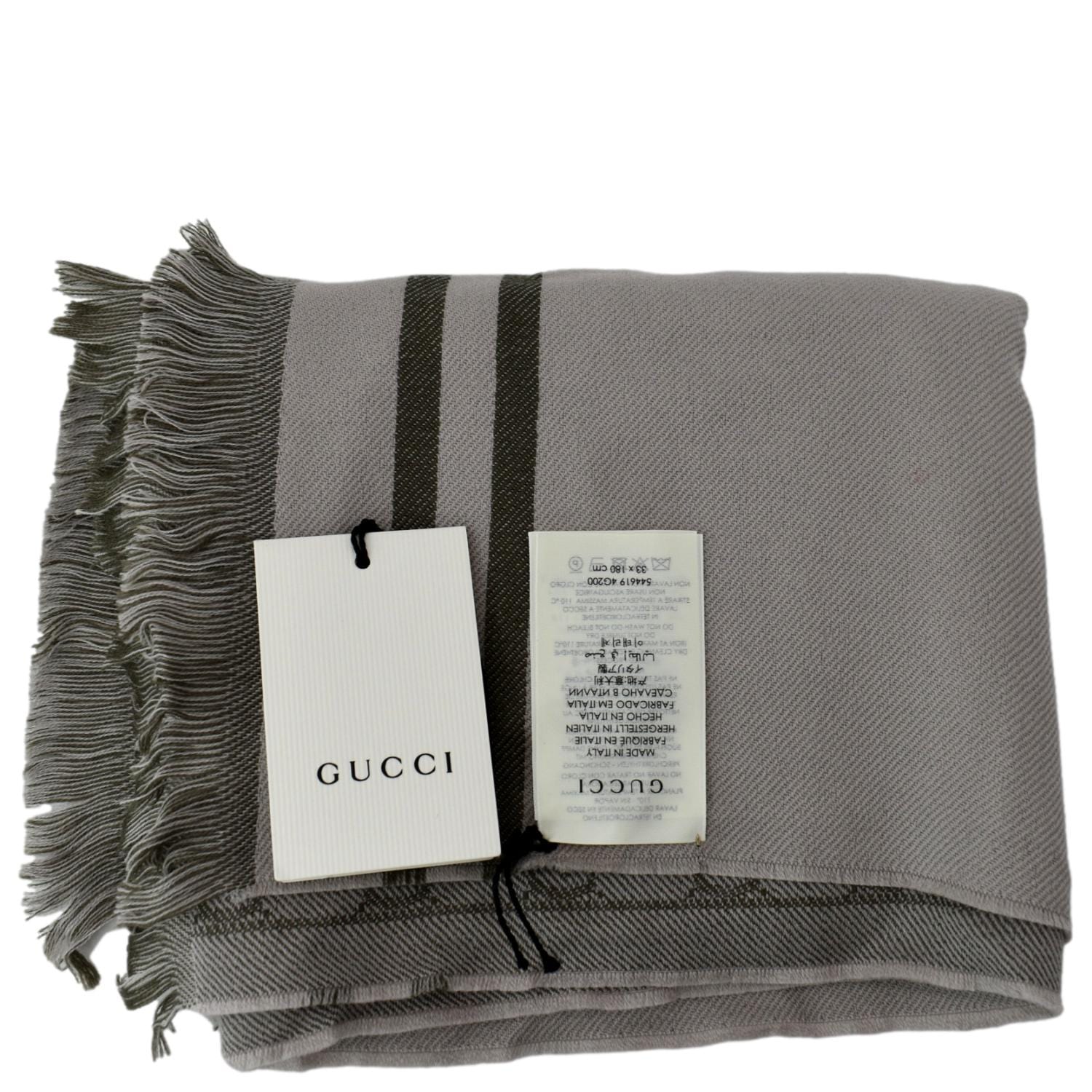 Wool scarf & pocket square Gucci Grey in Wool - 30652961