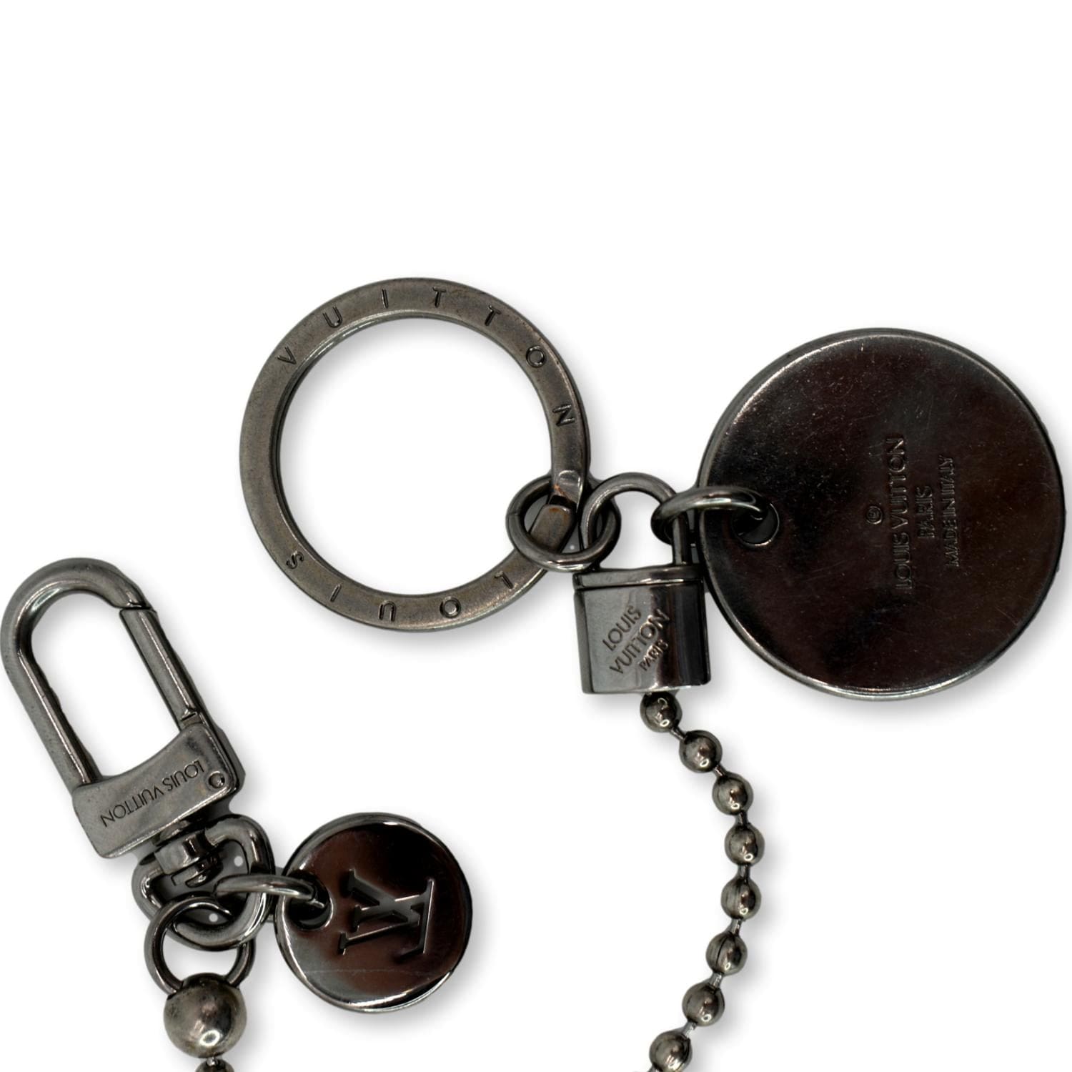 Authenticated Used LOUIS VUITTON Louis Vuitton Monogram Eclipse Portocre  Tab ID Keychain Keyring Bag Charm M63618 