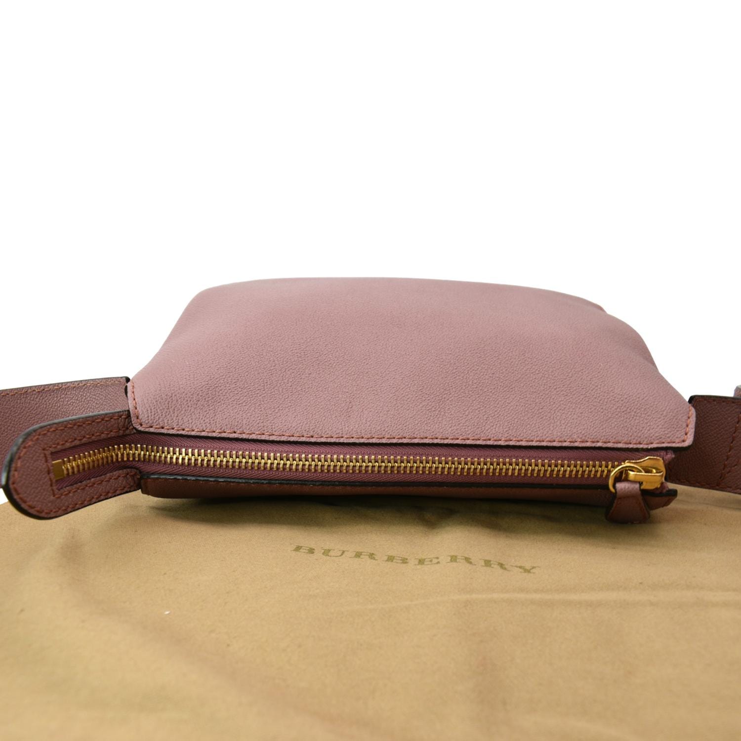 Burberry Solid Leather Crossbody Bag - Pink Crossbody Bags