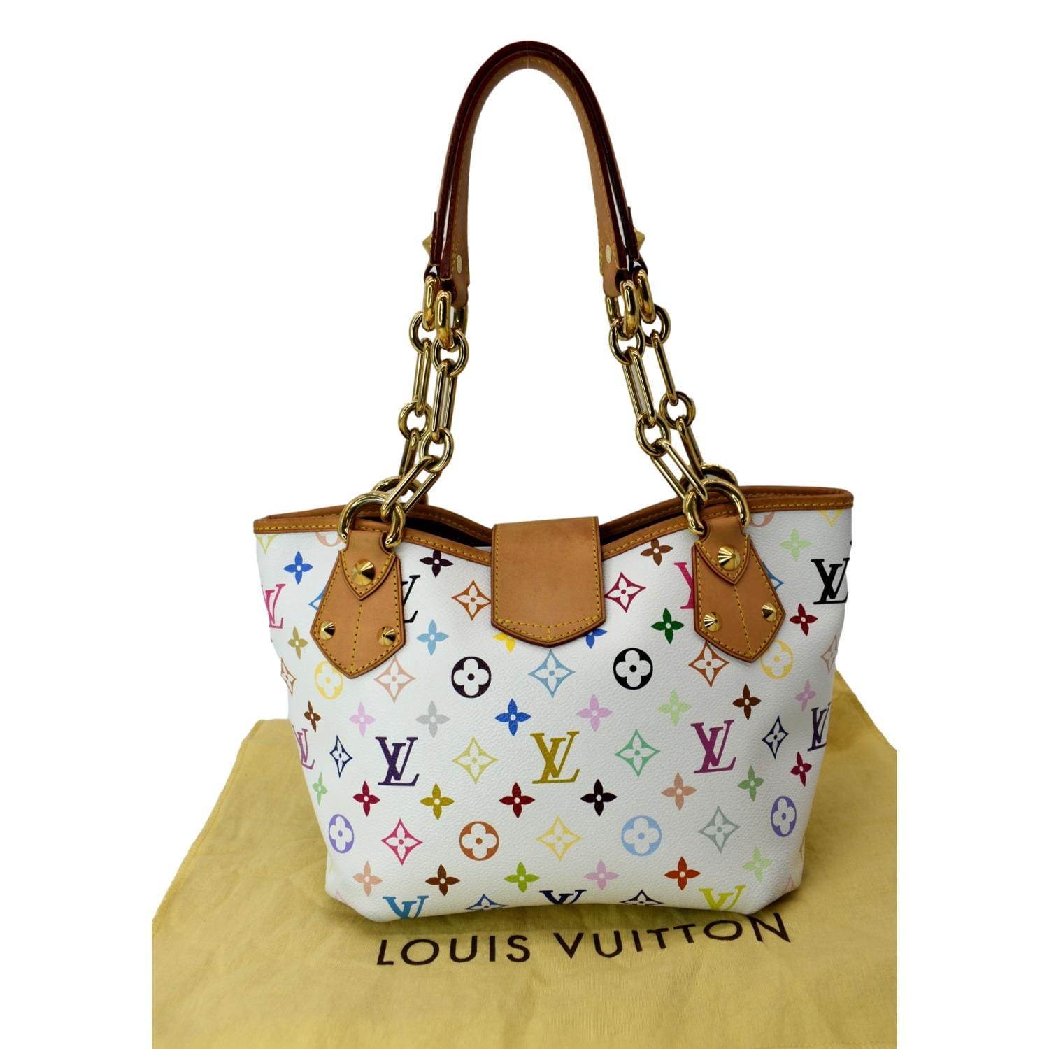 Pre-Owned Louis Vuitton White Multicolor Monogram Keepall 45