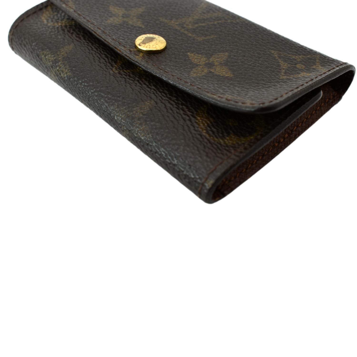 Louis Vuitton Monogram Monogram Canvas Leather Folding Wallet Card Holders, Black