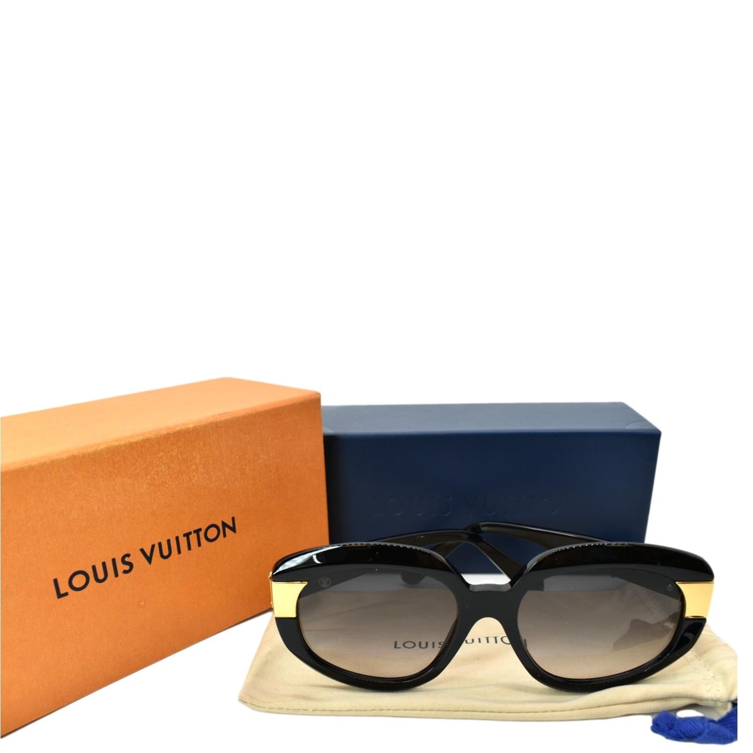 Louis Vuitton Z1217E 93L 53[]23 145 Black Gold Grey Lens