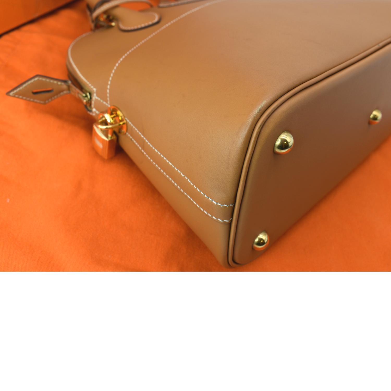 HERMES Box Leather Bolide 27 Orange 16461