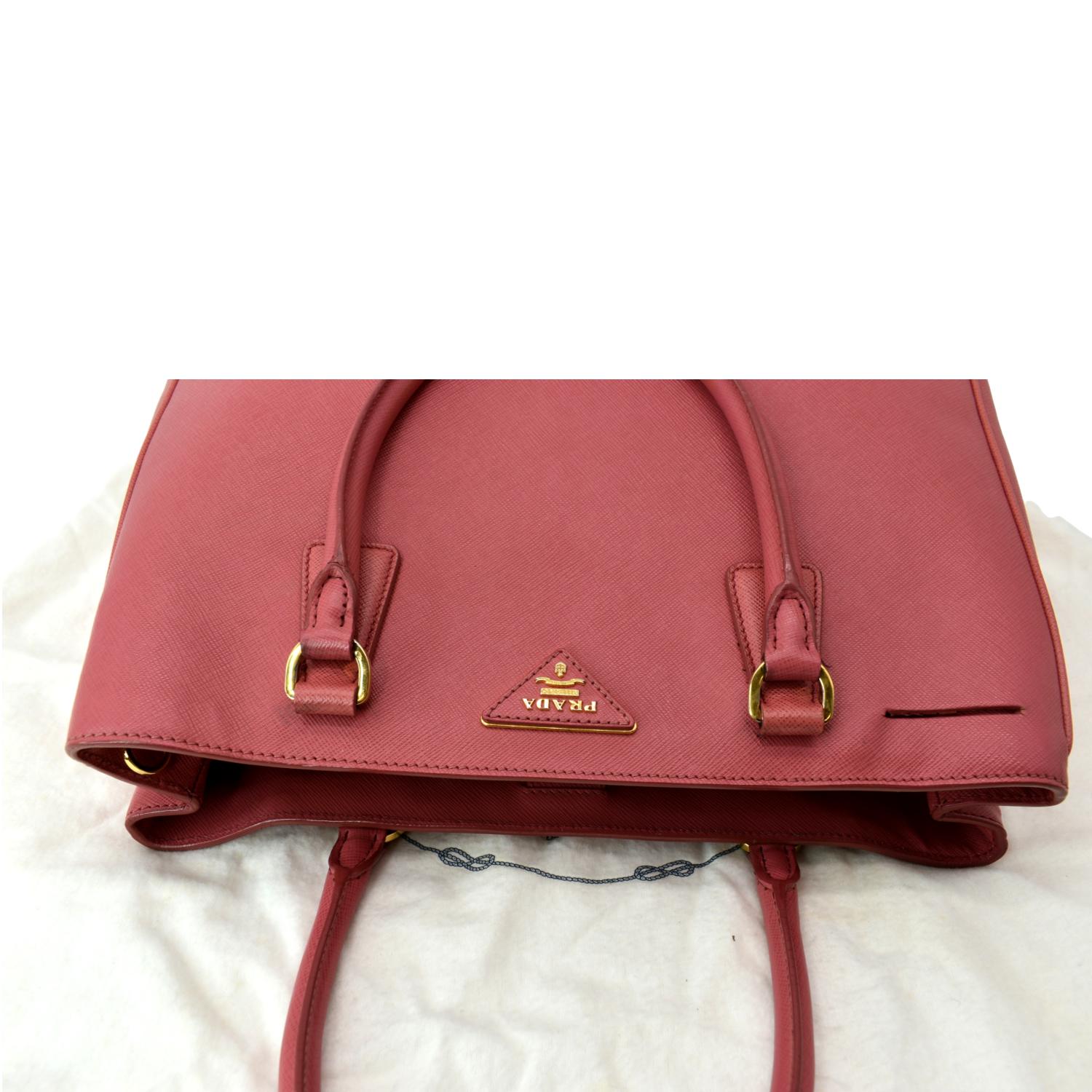 Prada pink 2013 large Saffiano leather Galleria top handle bag ref