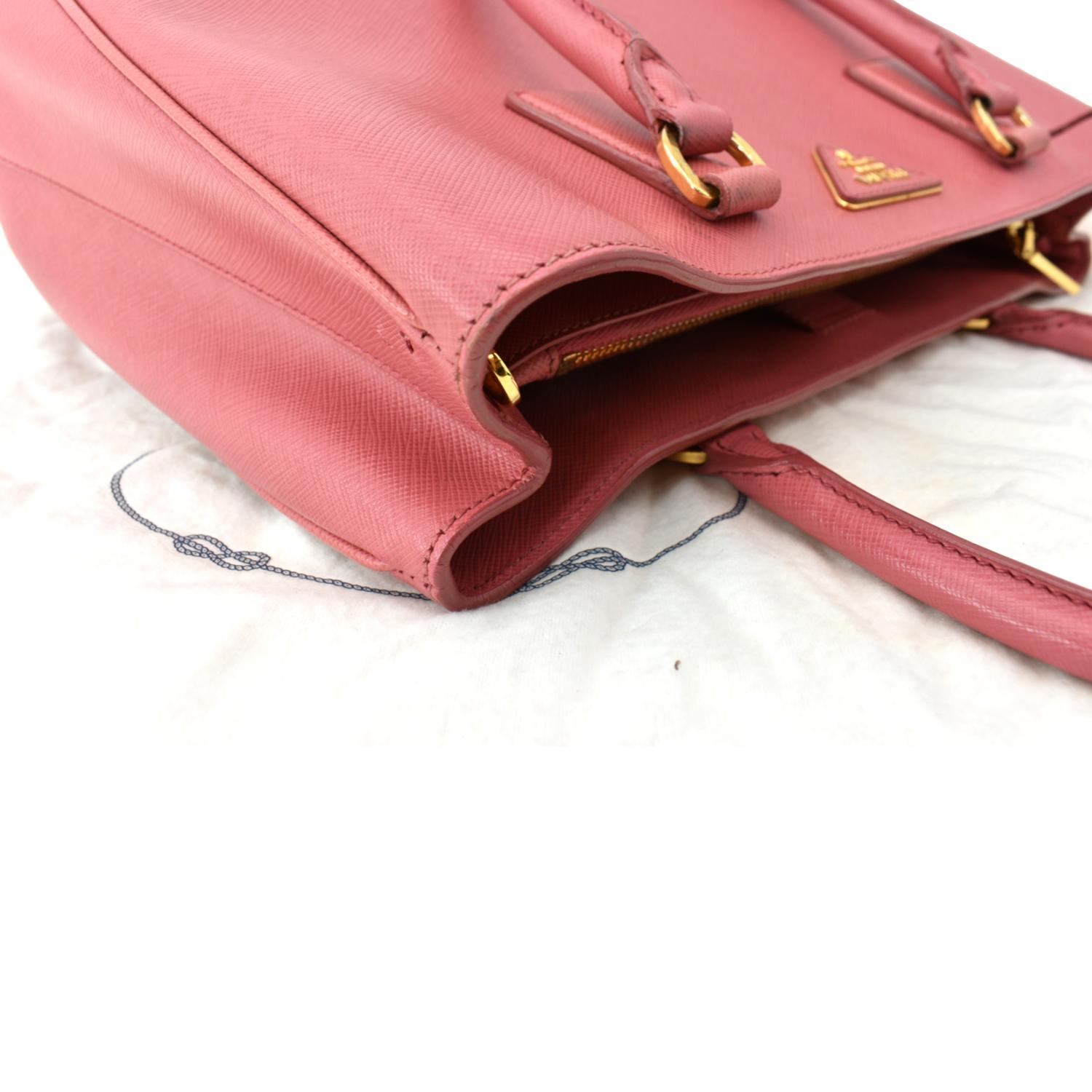 PRADA Galleria Saffiano Leather Pink Color hand Bag USED
