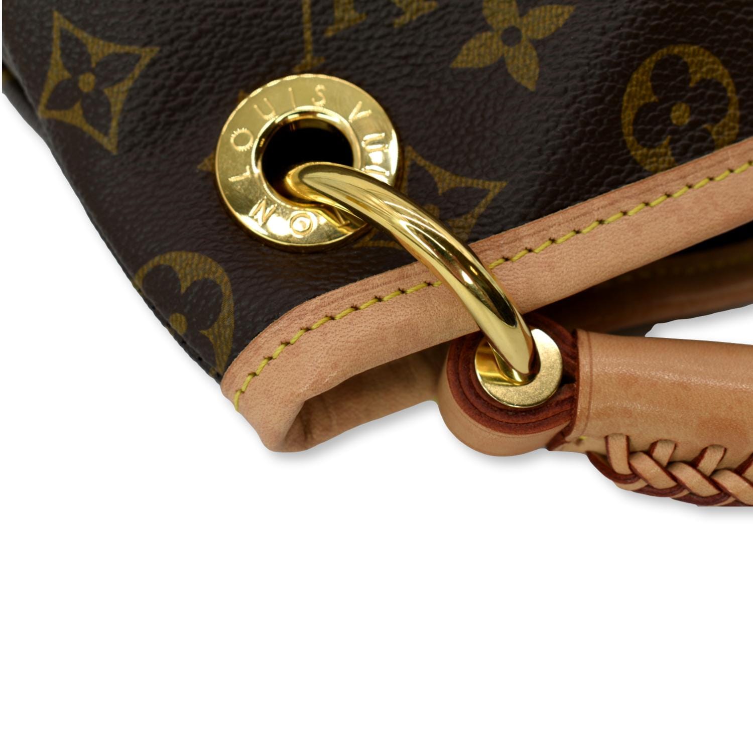 Louis Vuitton Braided Handle V Tote Monogram Canvas And Leather Mm