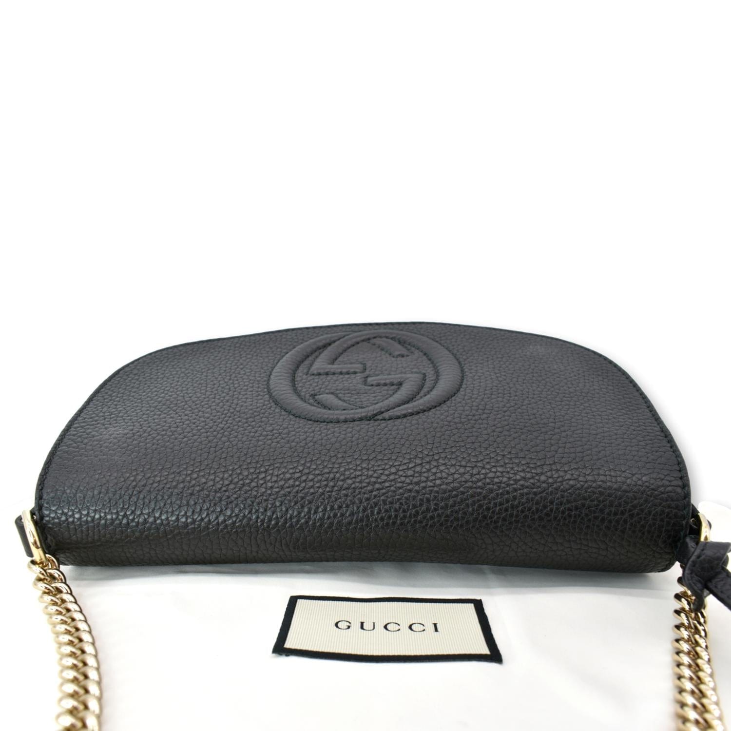 Gucci Black Leather Soho Clutch with GG and Tassel – The Hangout
