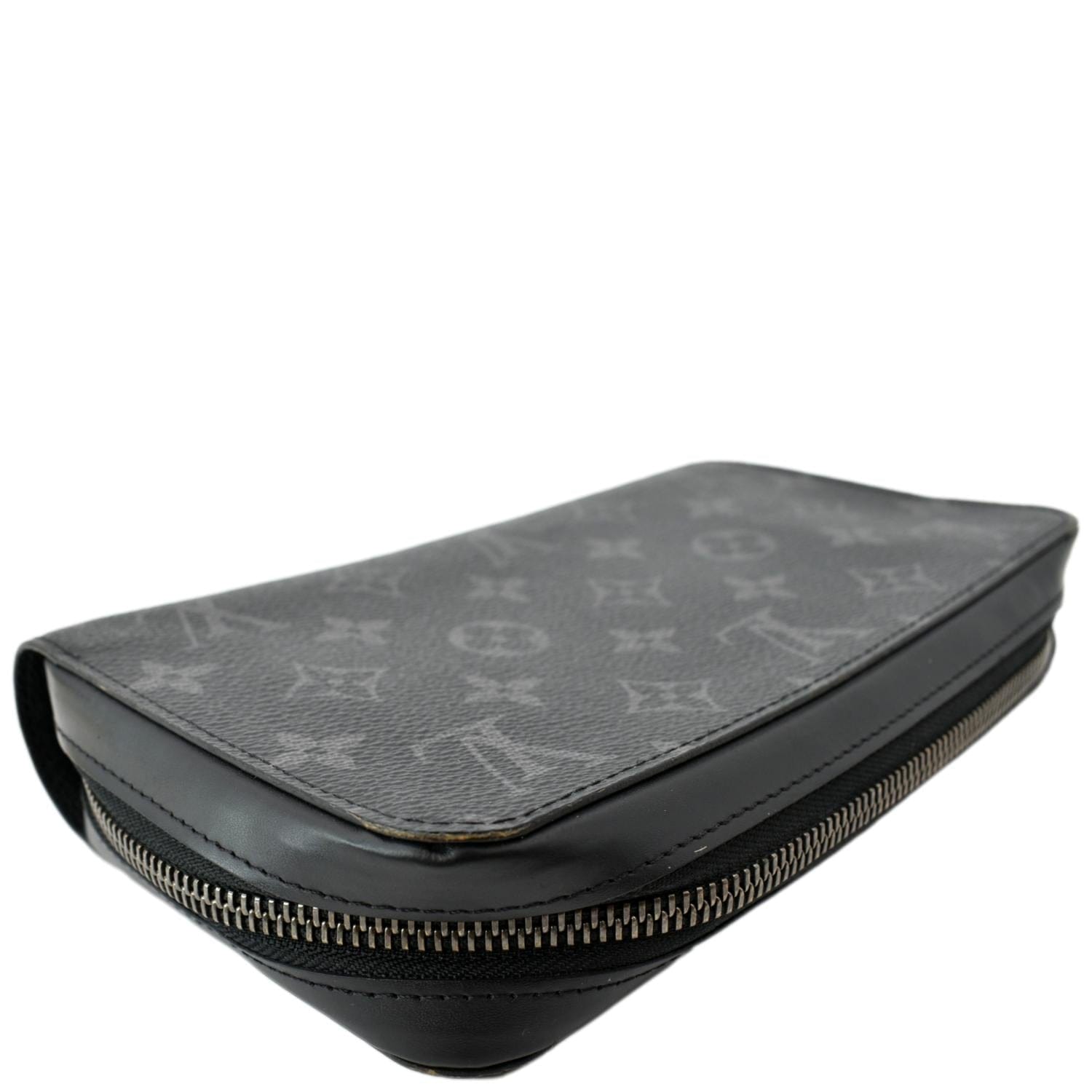 Louis Vuitton Sac Plat Zipper Tote Monogram Eclipse Calfskin Horizontal  Black 236124349