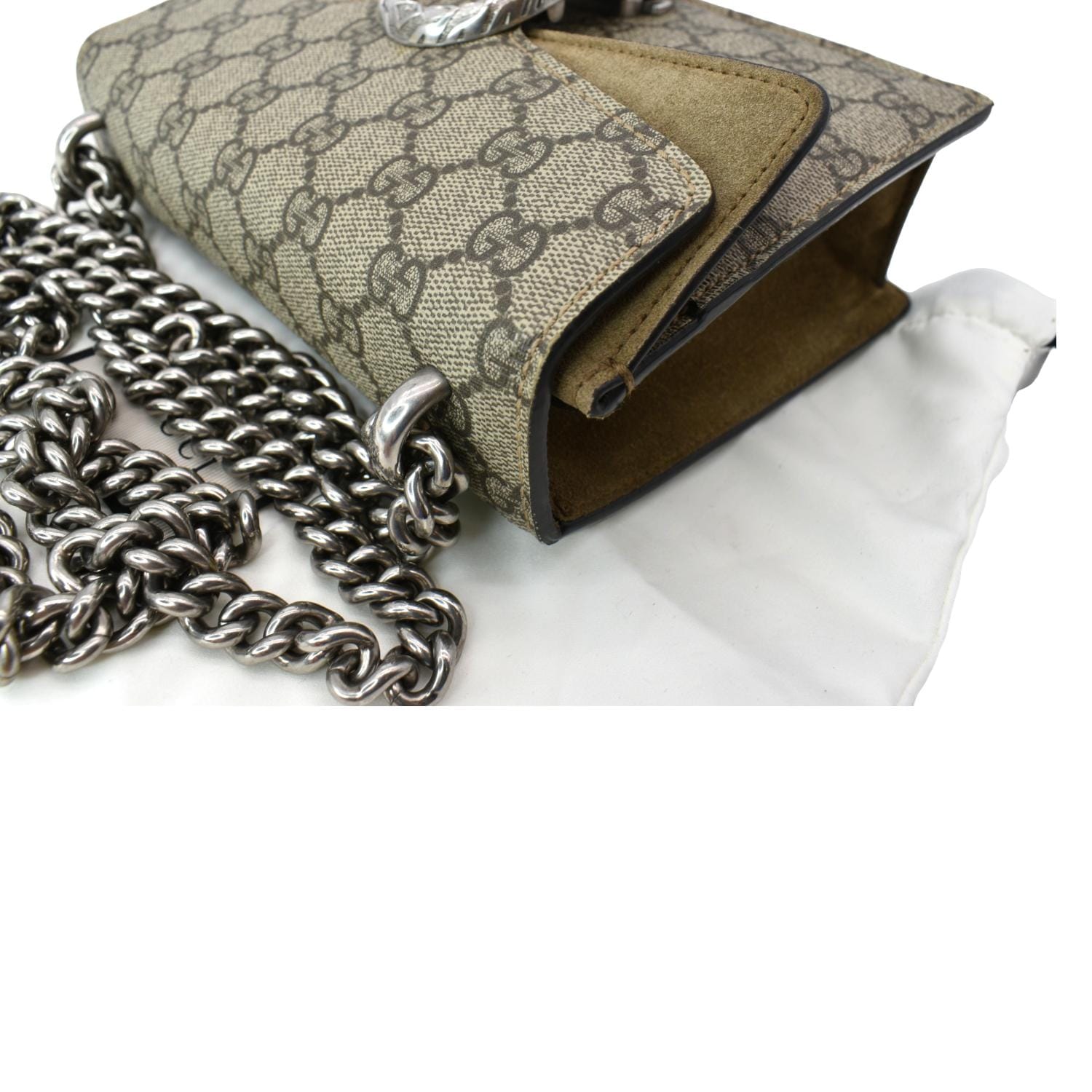 Gucci Dionysus GG Supreme Mini Bag Beige Chain Bag Style ‎421970 KHNRN 8642