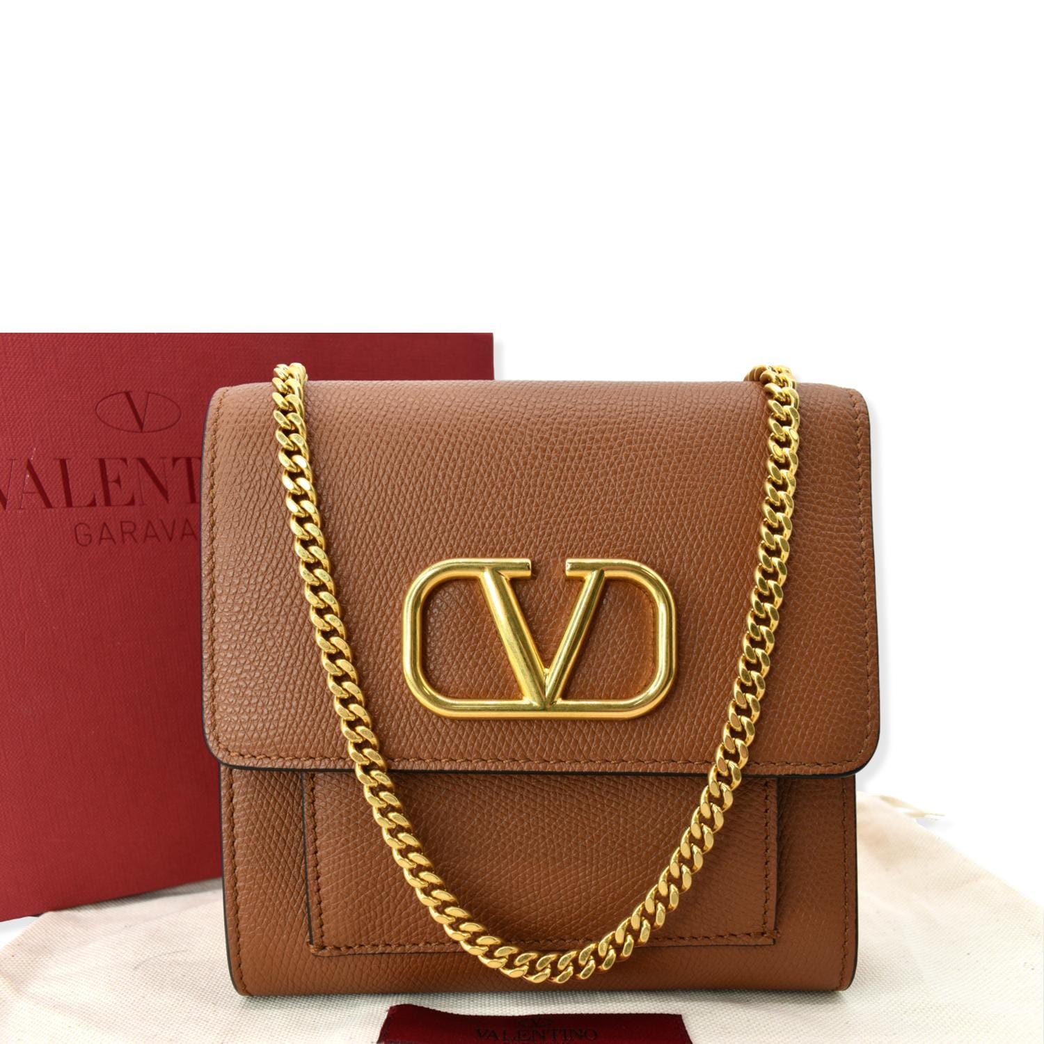Valentino Garavani Neutral VSLING Mini Leather Shoulder Bag - ShopStyle