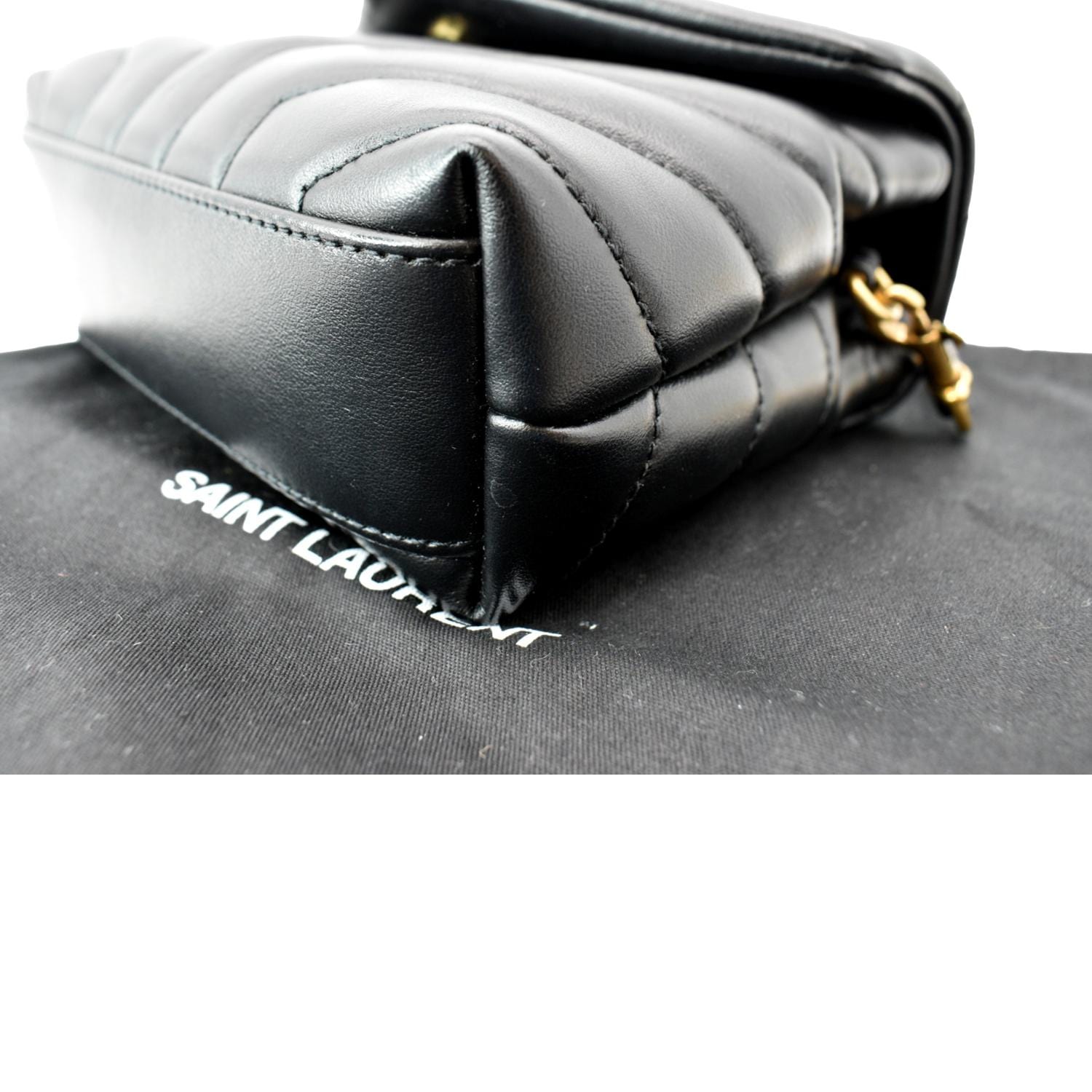 Saint Laurent Loulou Toy Bag Matelasse Leather Gold-tone Black in Calfskin  with Gold-tone - US